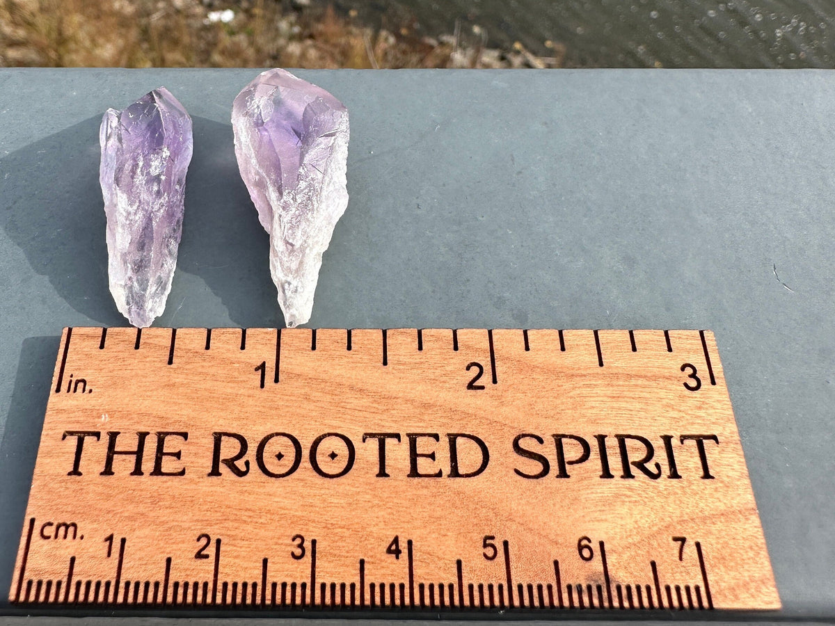Set of Two (2) Raw Amethyst Points from Brazil | Tumbles Amethyst | Raw Amethyst | Amethyst