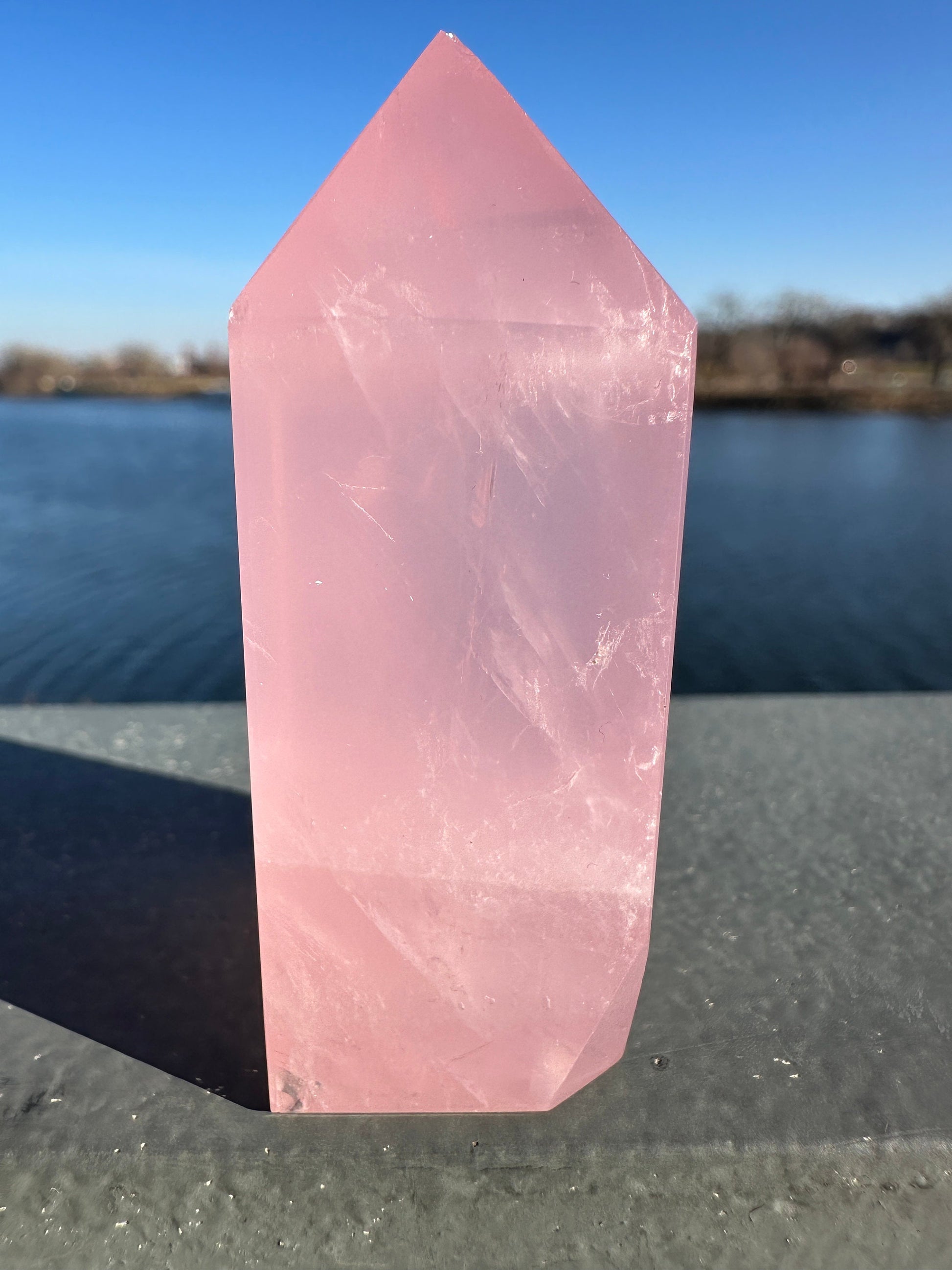 High Quality Star Rose Quartz Tower | Star Asterism | Sphere Palm Stone Obelisk | Healing Crystal | Heart Chakra