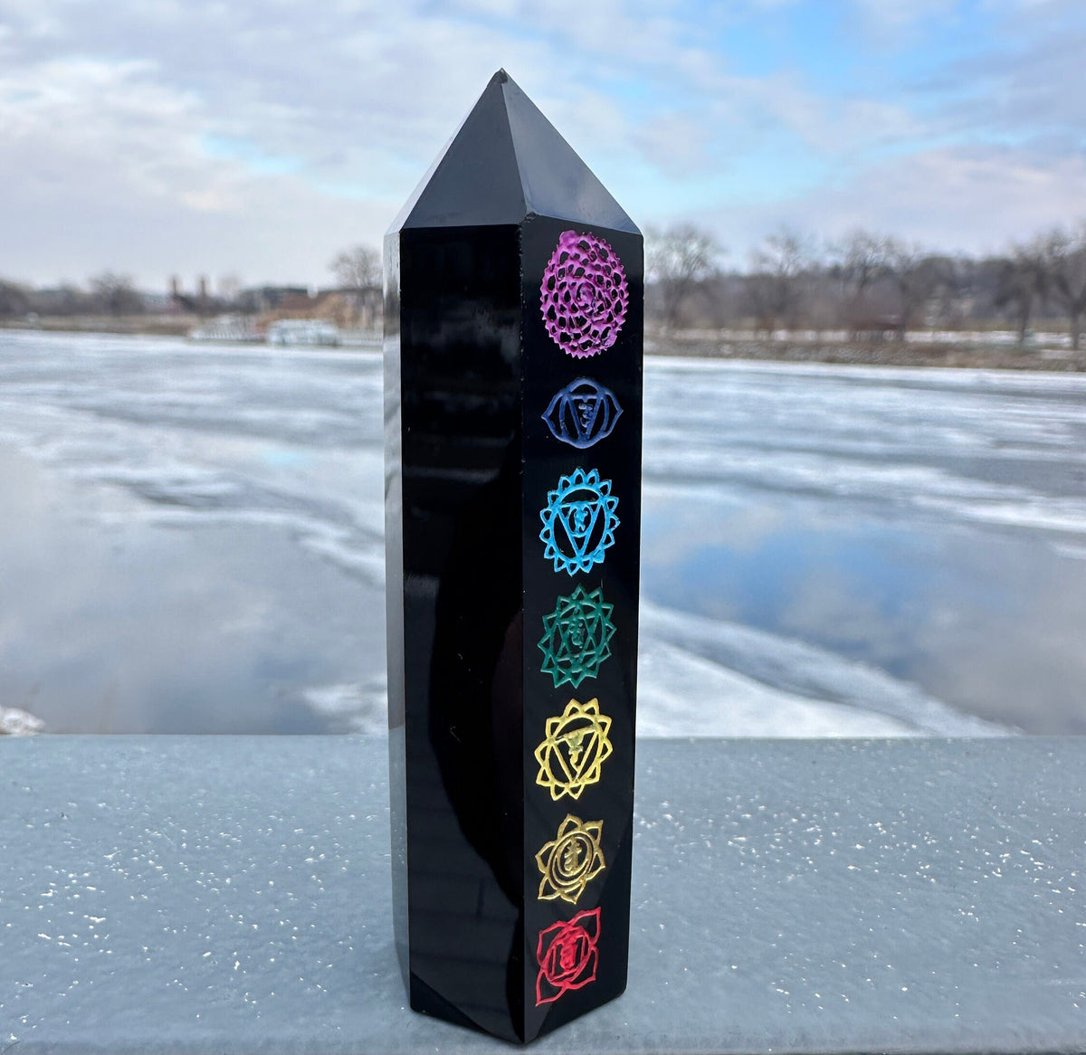 Black Obsidian Chakra Tower (Imperfection)