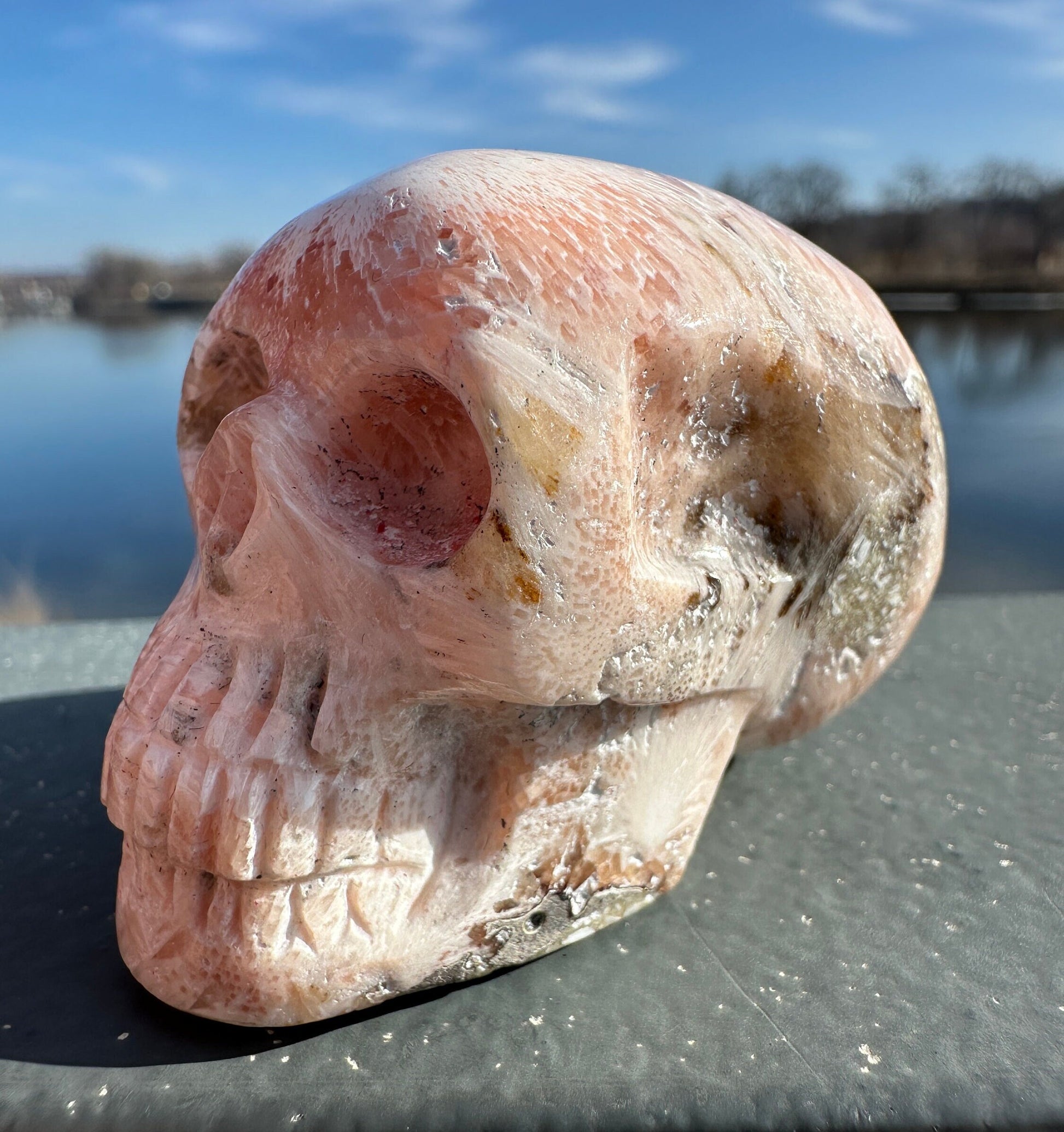 Pink Scolecite Skull | Heart Chakra | Connection | Love | Spirituality