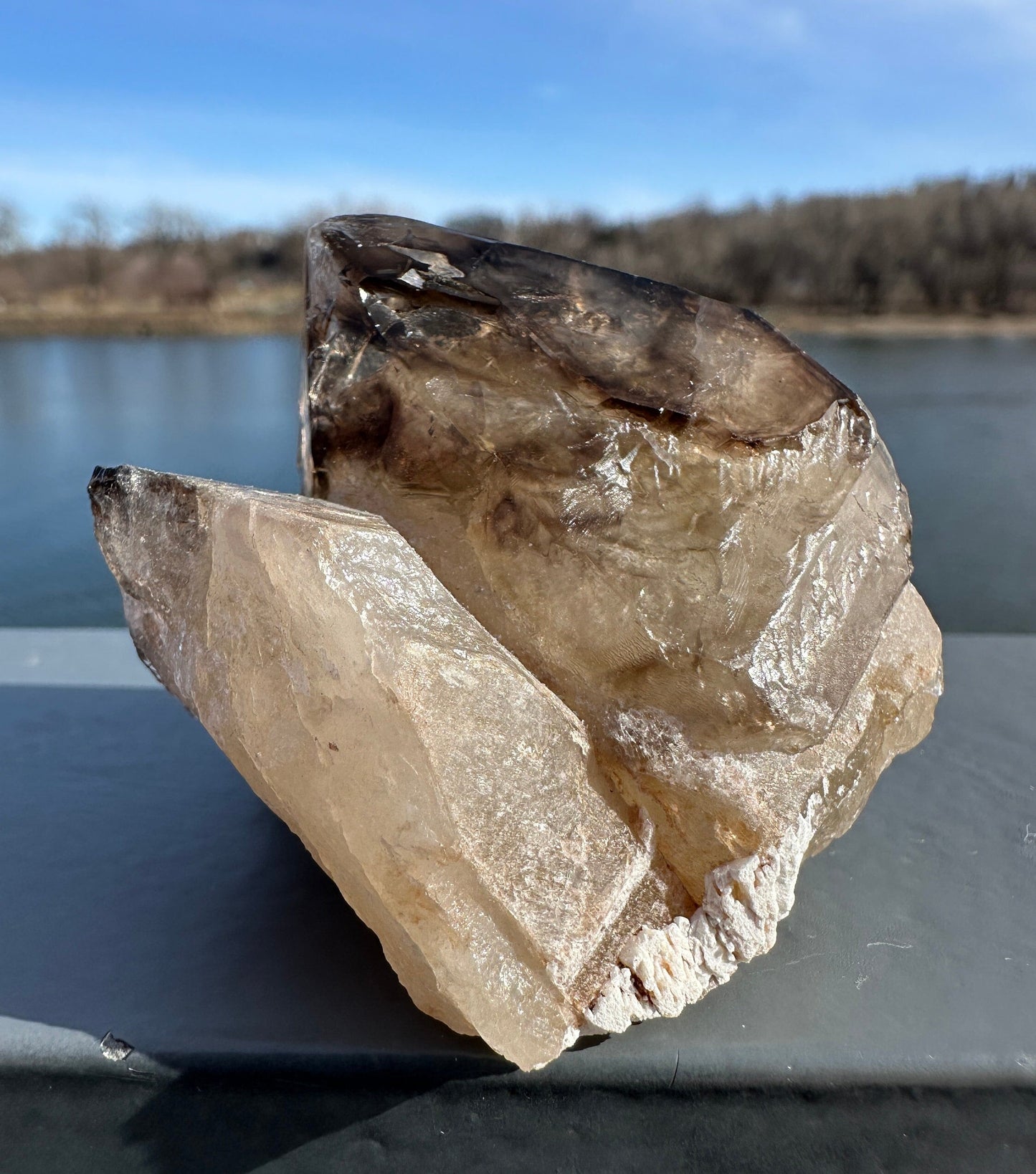 Stunning Elestial Smoky Quartz Point from Brazil