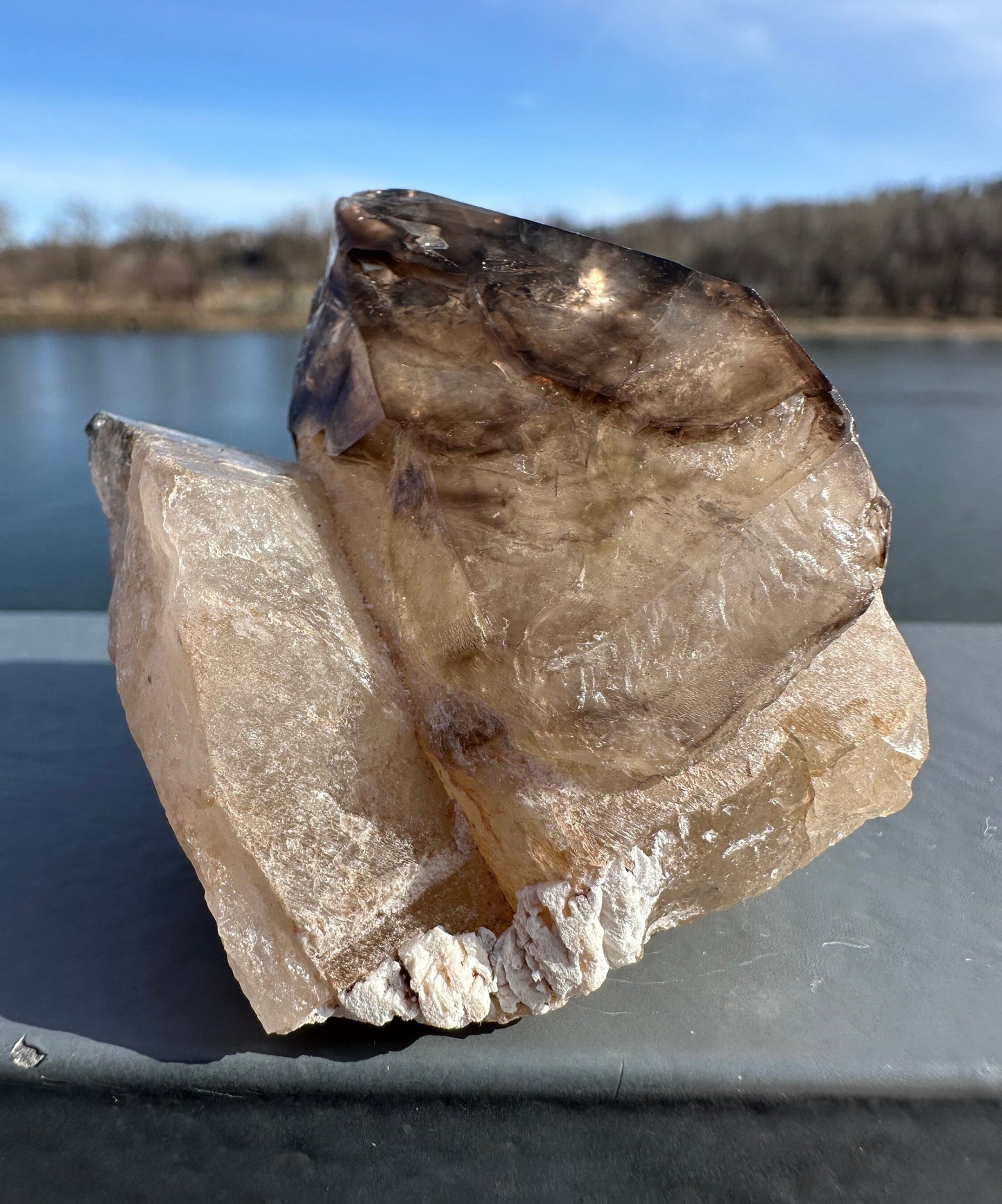 Stunning Elestial Smoky Quartz Point from Brazil