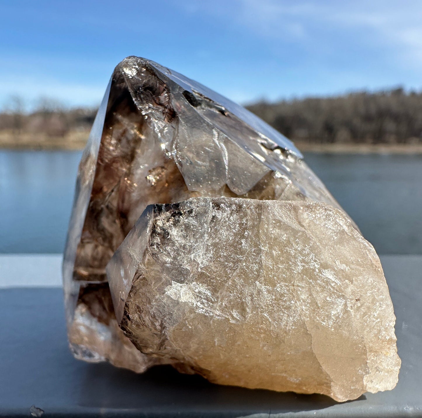 Stunning Elestial Smoky Quartz Point from Brazil