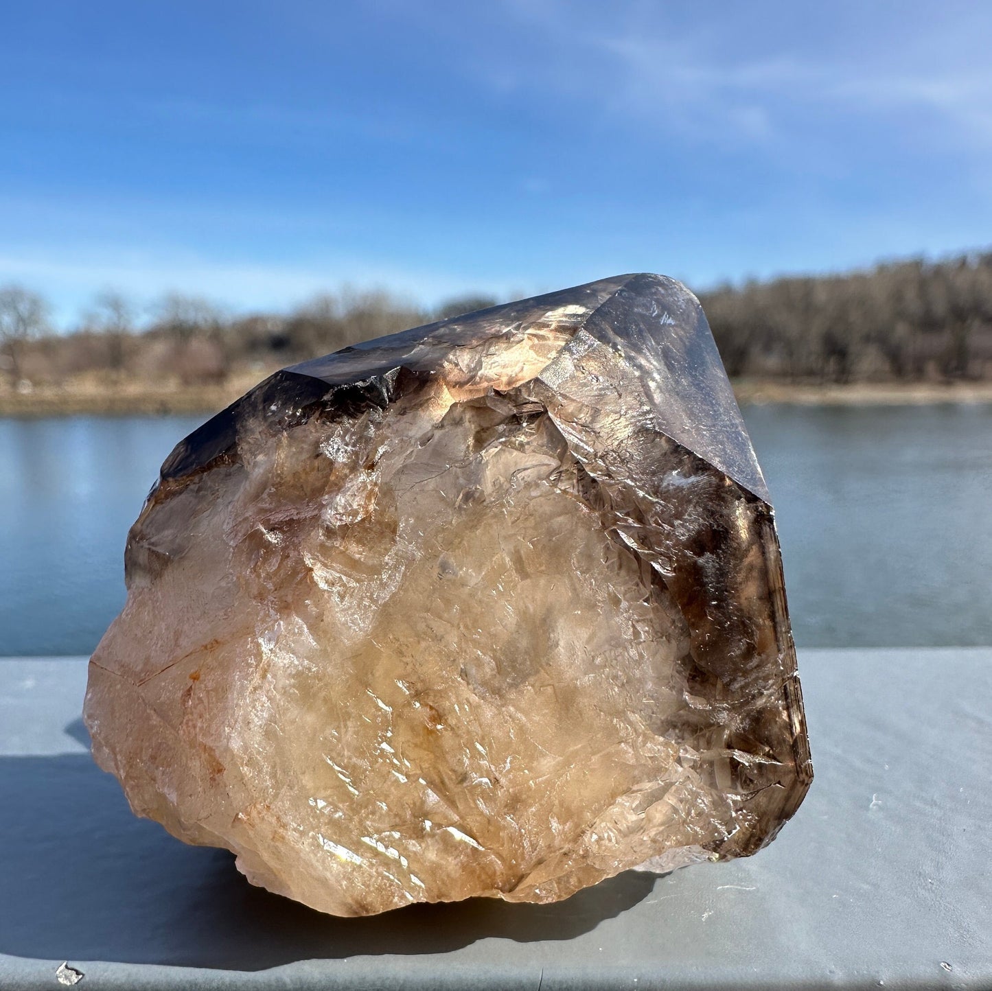 Stunning Elestial Smoky Quartz Point from Brazil