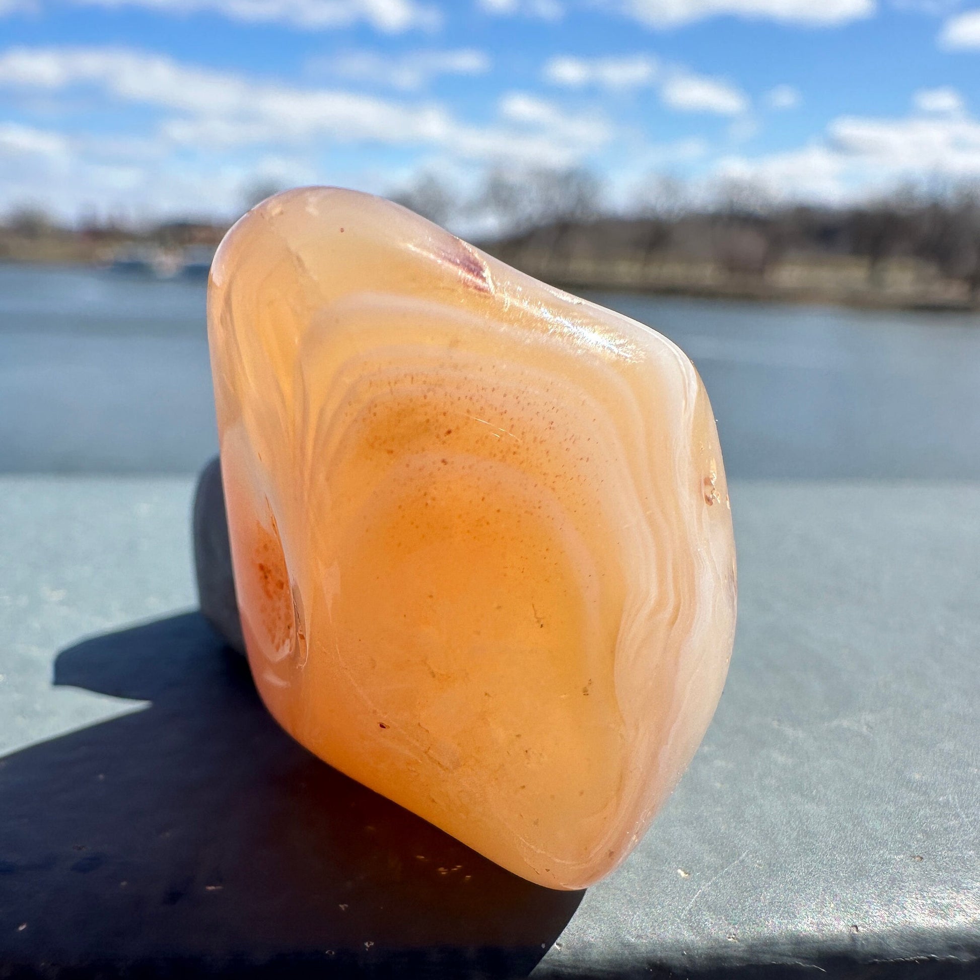 XL Apricot Agate Tumbled Stone