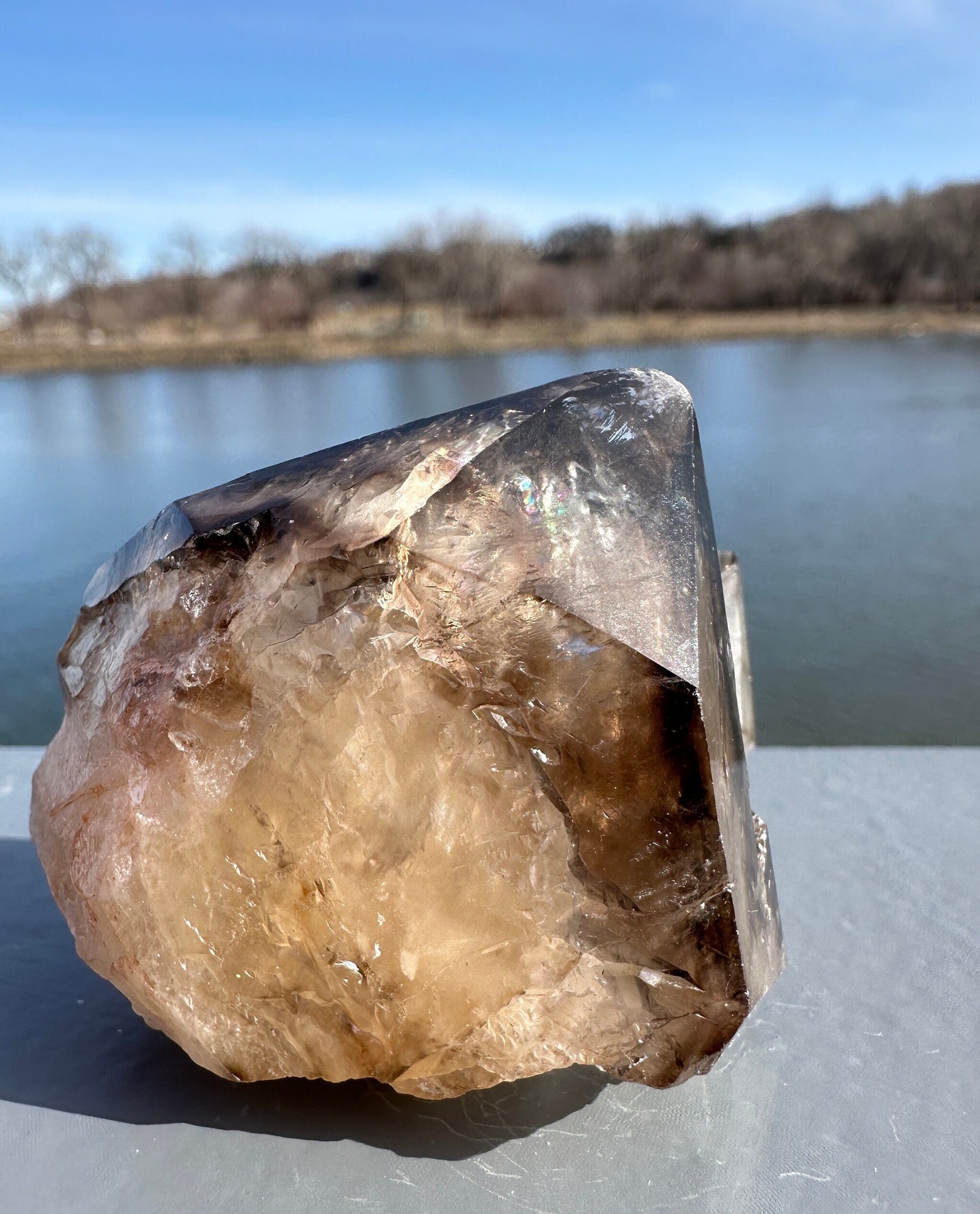 Stunning Elestial Smoky Quartz Point from Brazil