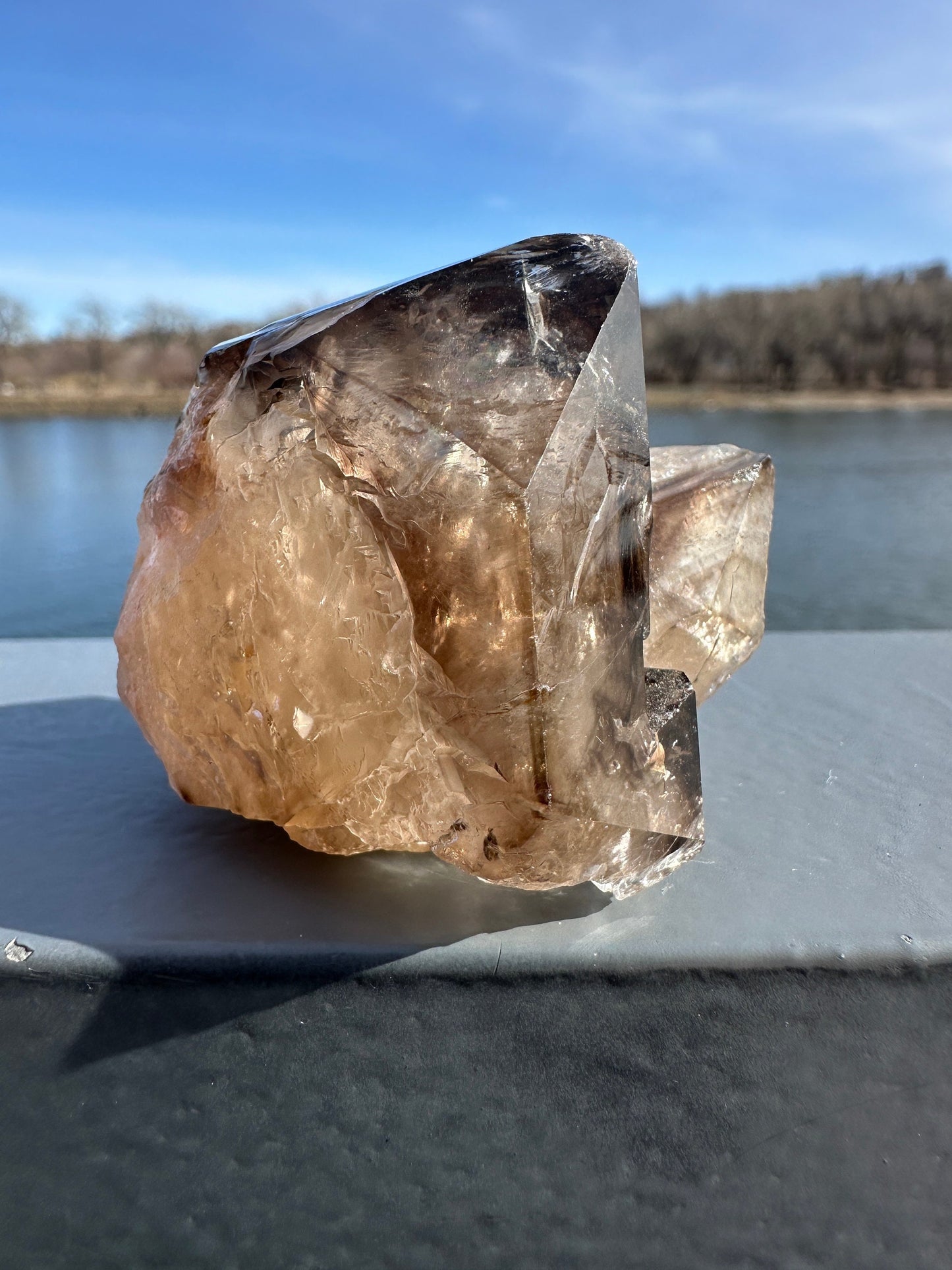 Stunning Elestial Smoky Quartz Point from Brazil