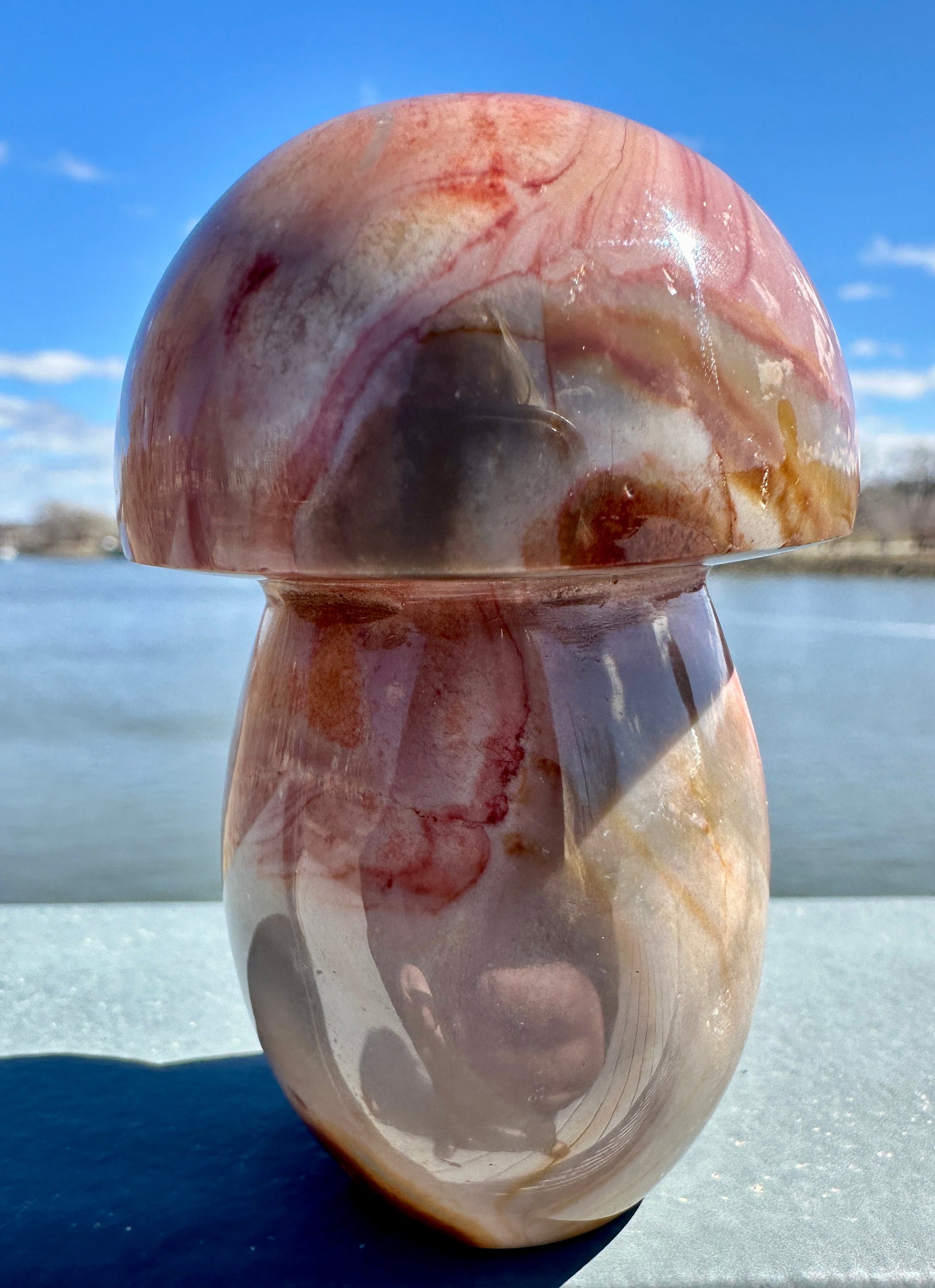 Dreamy Polychrome Jasper Mushroom Crystal Carving