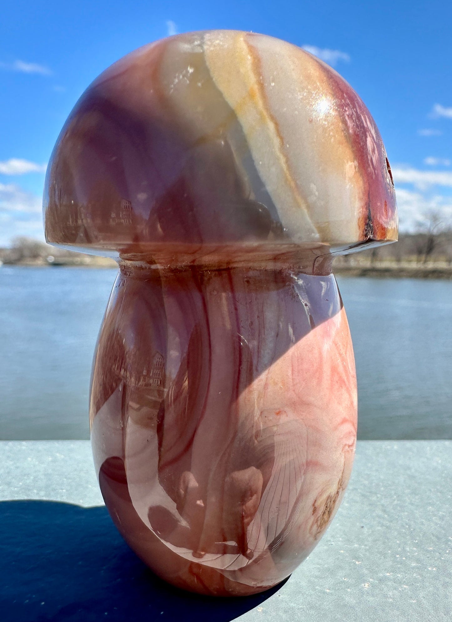 Dreamy Polychrome Jasper Mushroom Crystal Carving