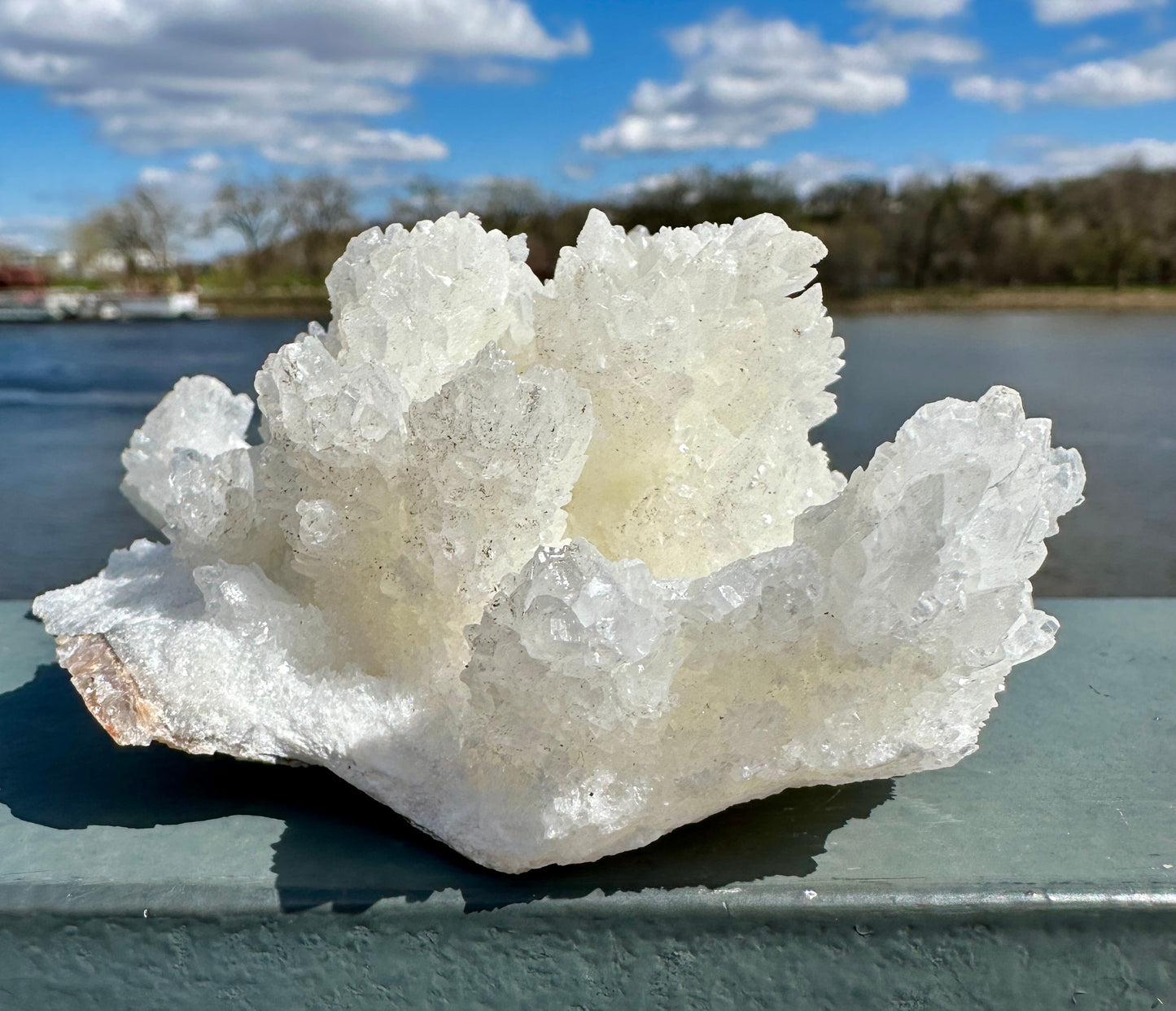 Beautiful White Raw Aragonite Cluster Natural Crystal from Mexico