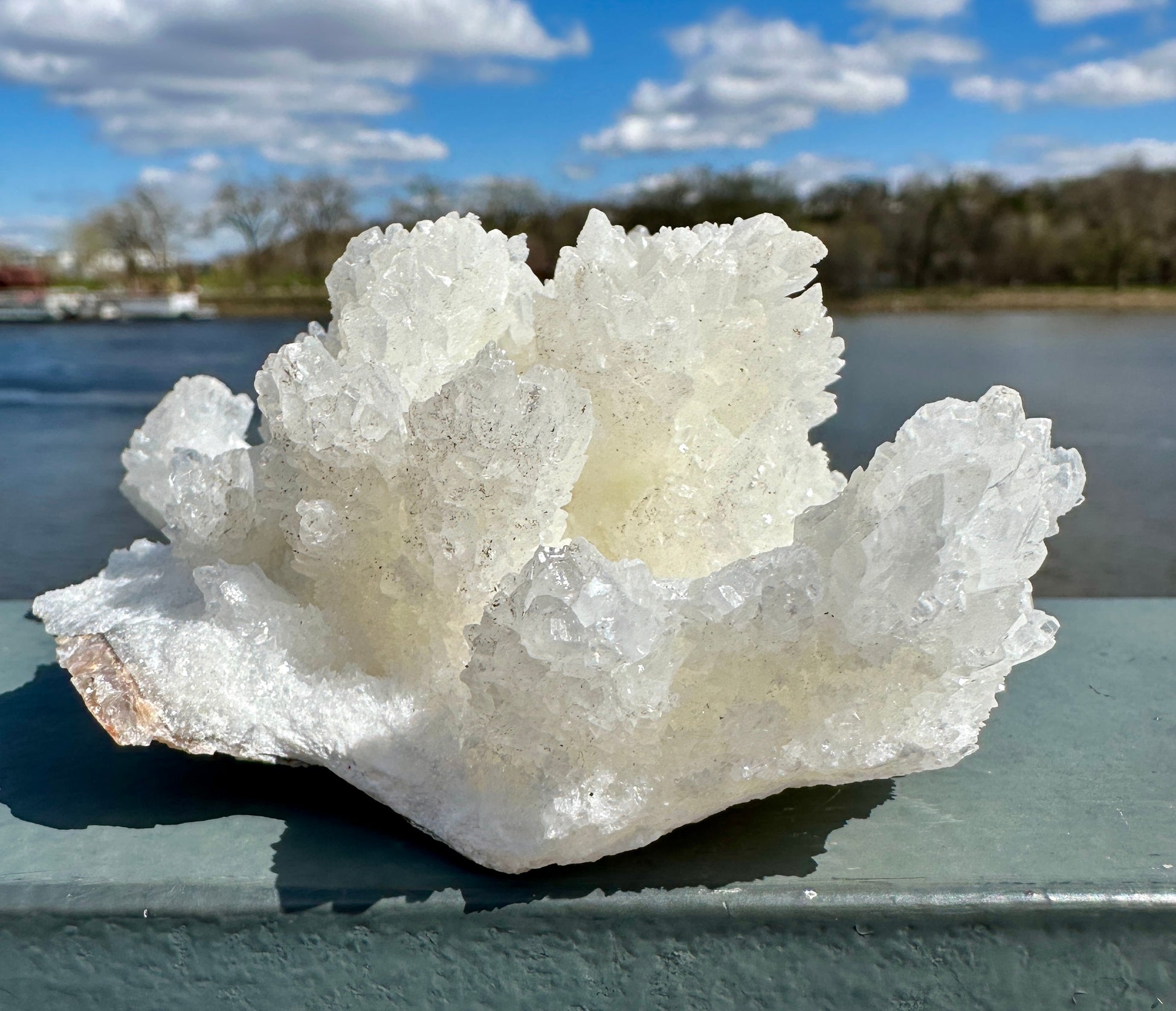 Beautiful White Raw Aragonite Cluster Natural Crystal from Mexico