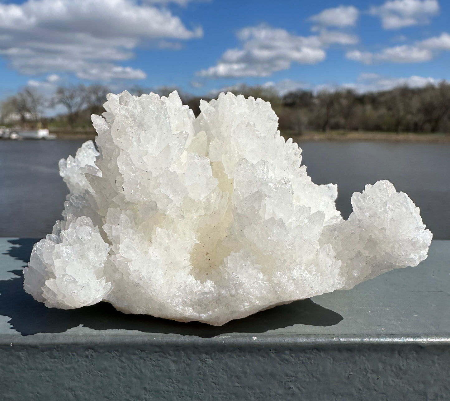 Beautiful White Raw Aragonite Cluster Natural Crystal from Mexico