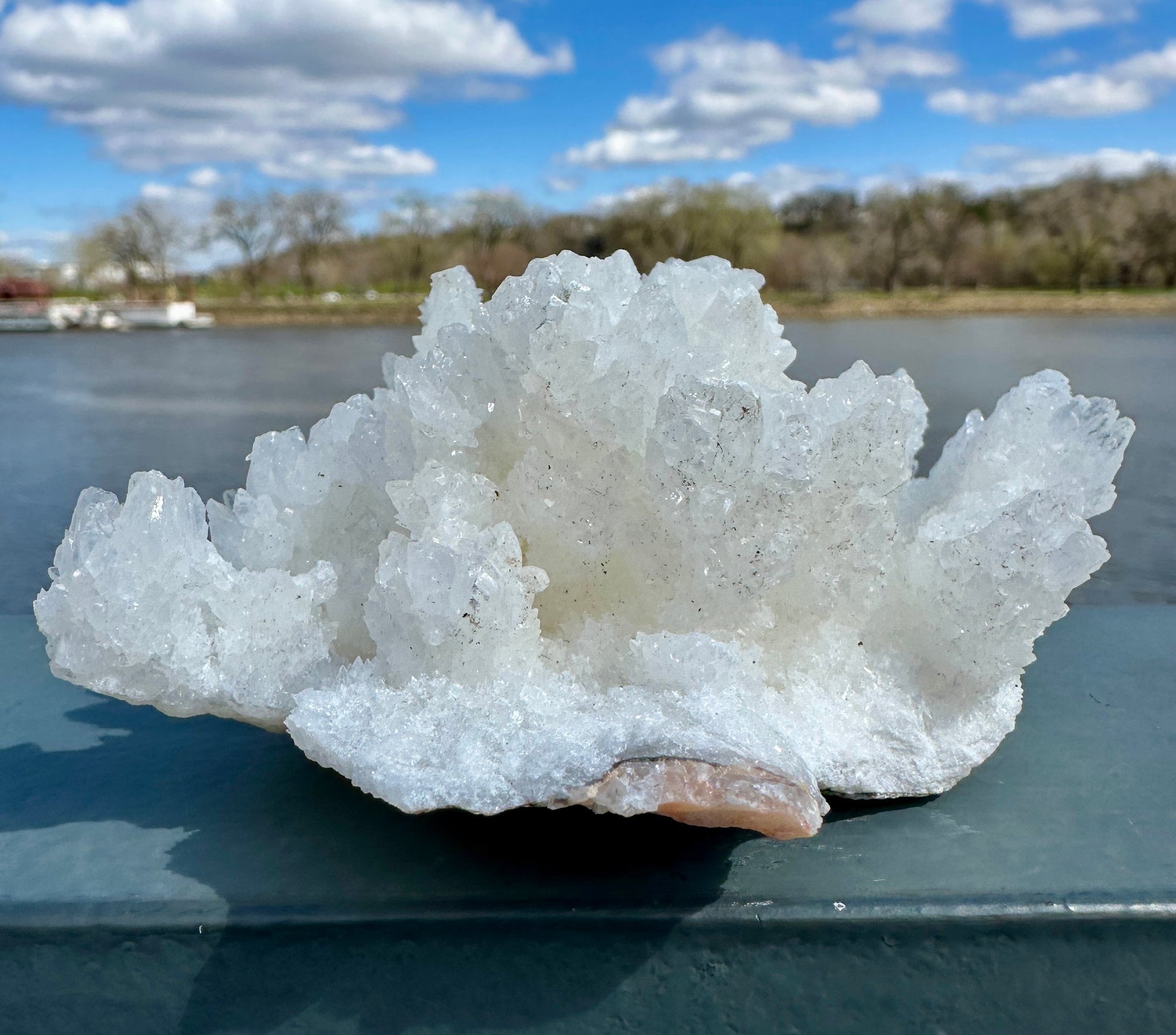 Beautiful White Raw Aragonite Cluster Natural Crystal from Mexico