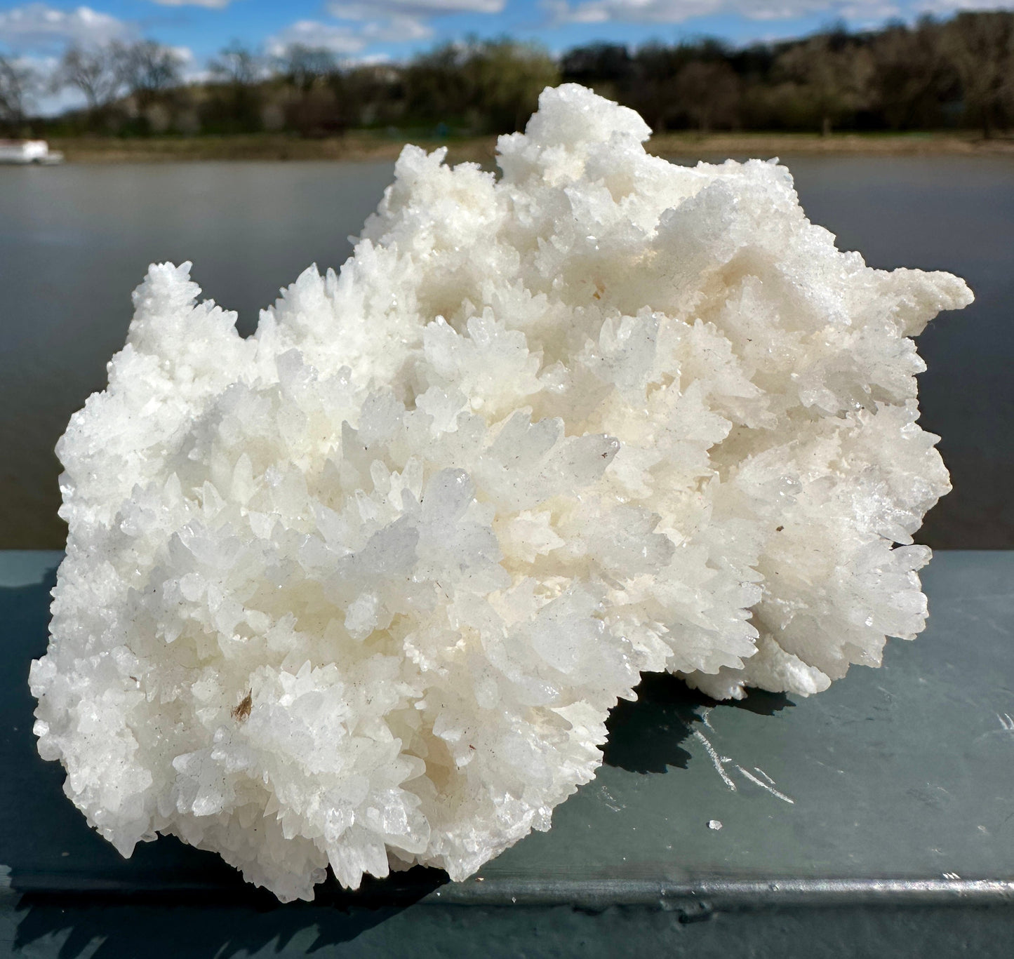 Beautiful White Raw Aragonite Cluster Natural Crystal from Mexico