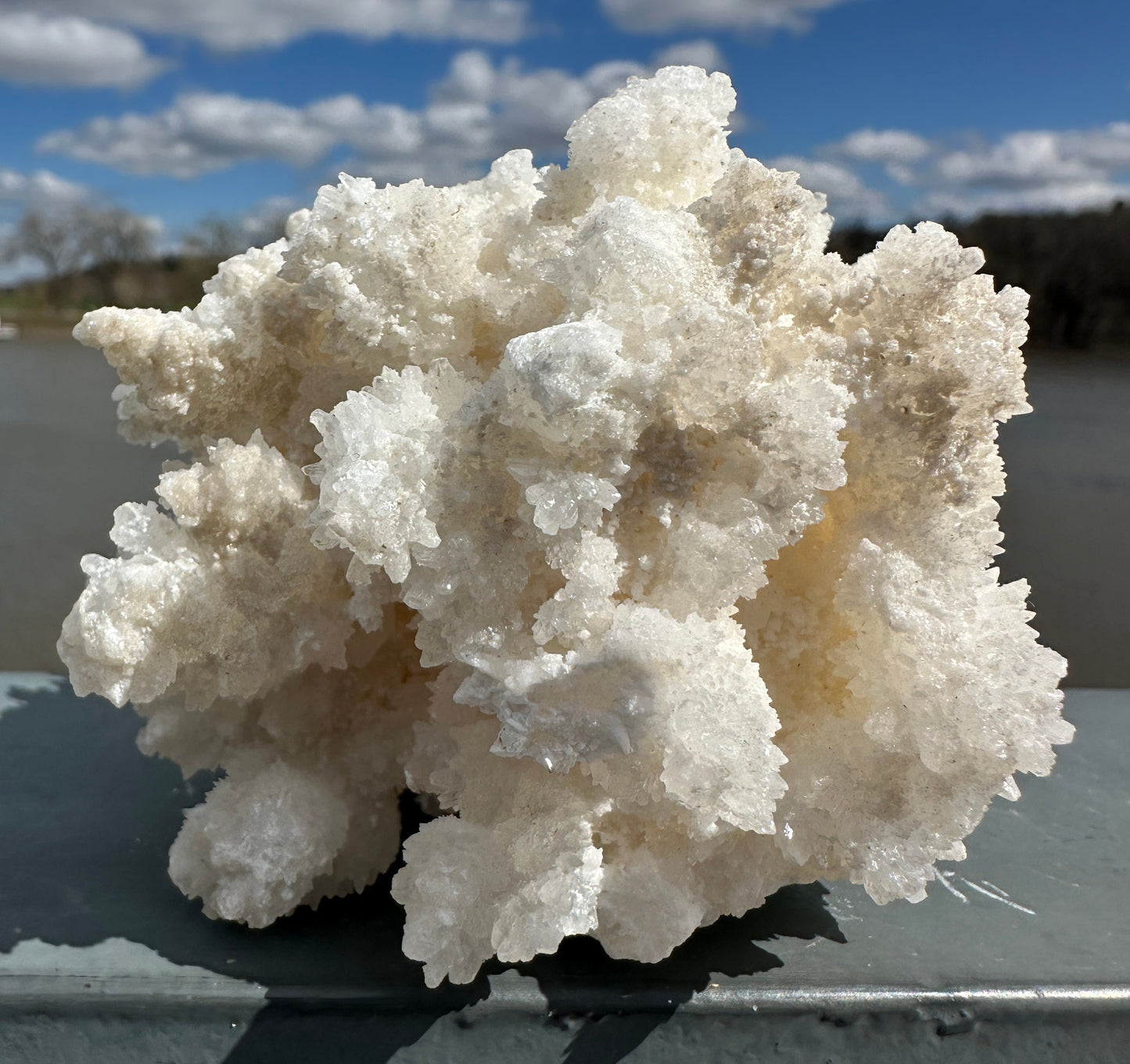 Beautiful White Raw Aragonite Cluster Natural Crystal from Mexico