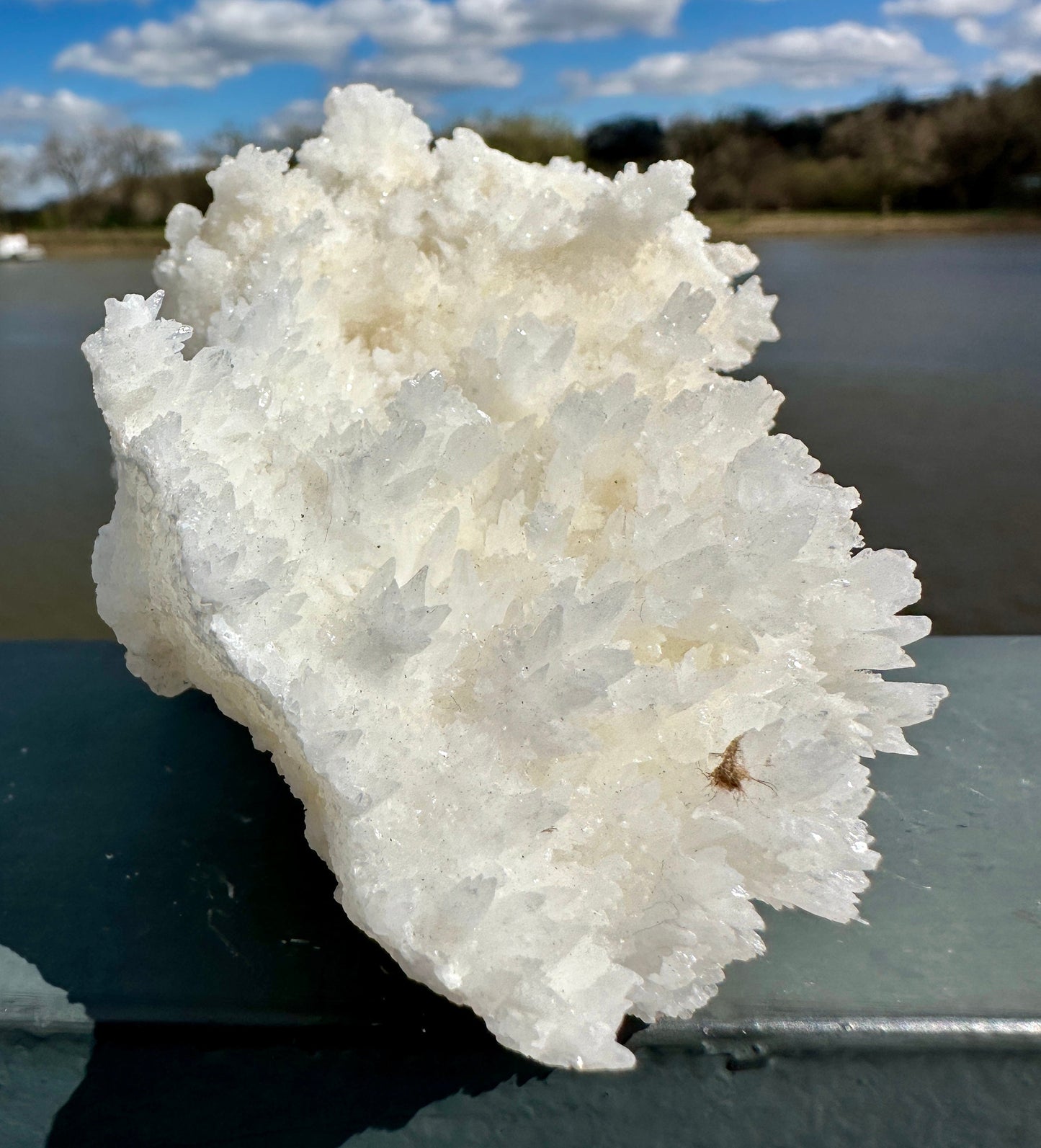 Beautiful White Raw Aragonite Cluster Natural Crystal from Mexico