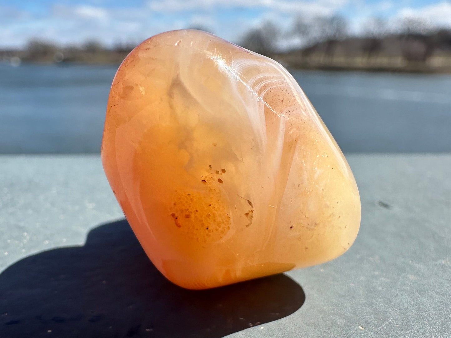 XL Apricot Agate Tumbled Stone