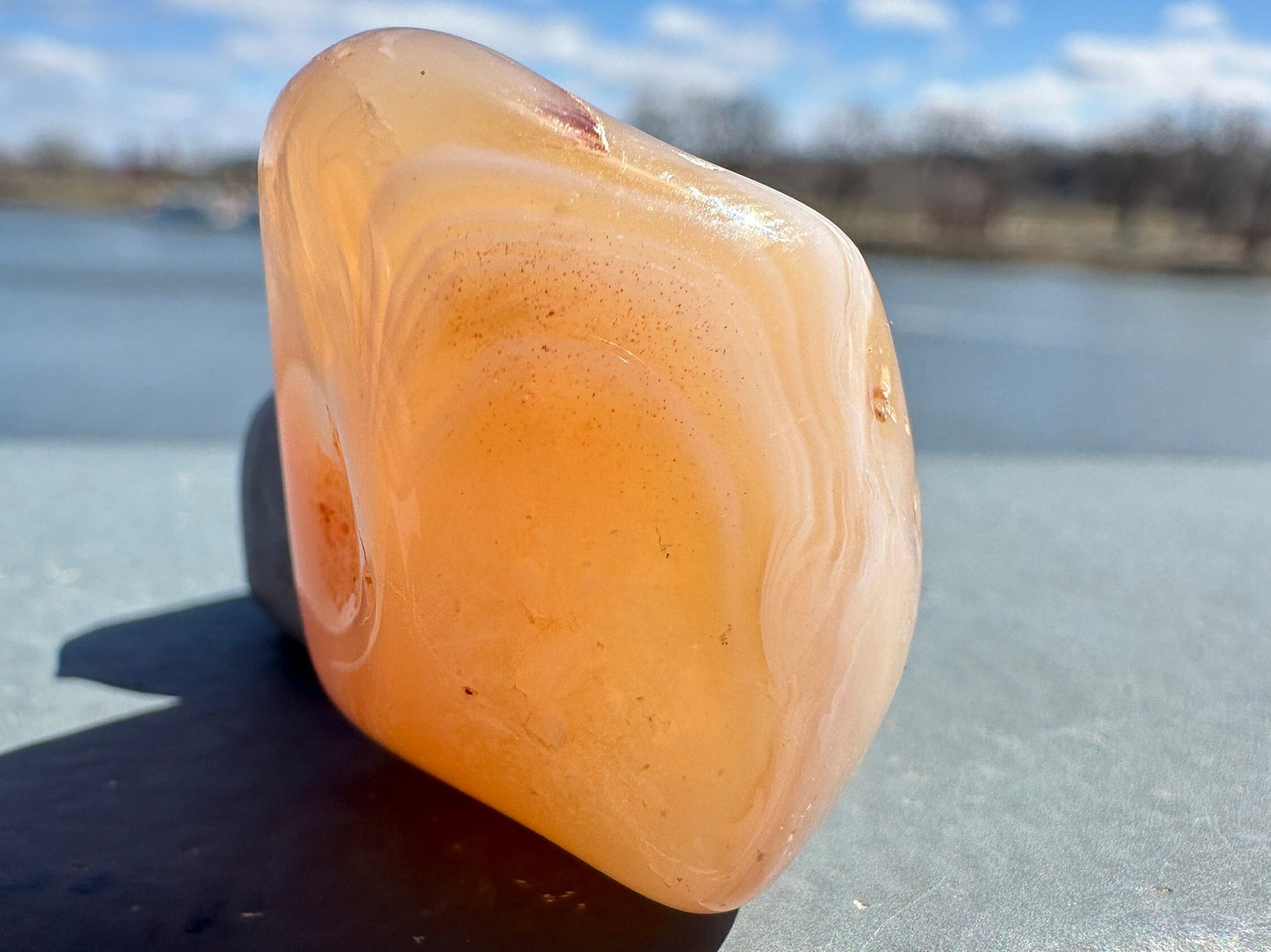 XL Apricot Agate Tumbled Stone