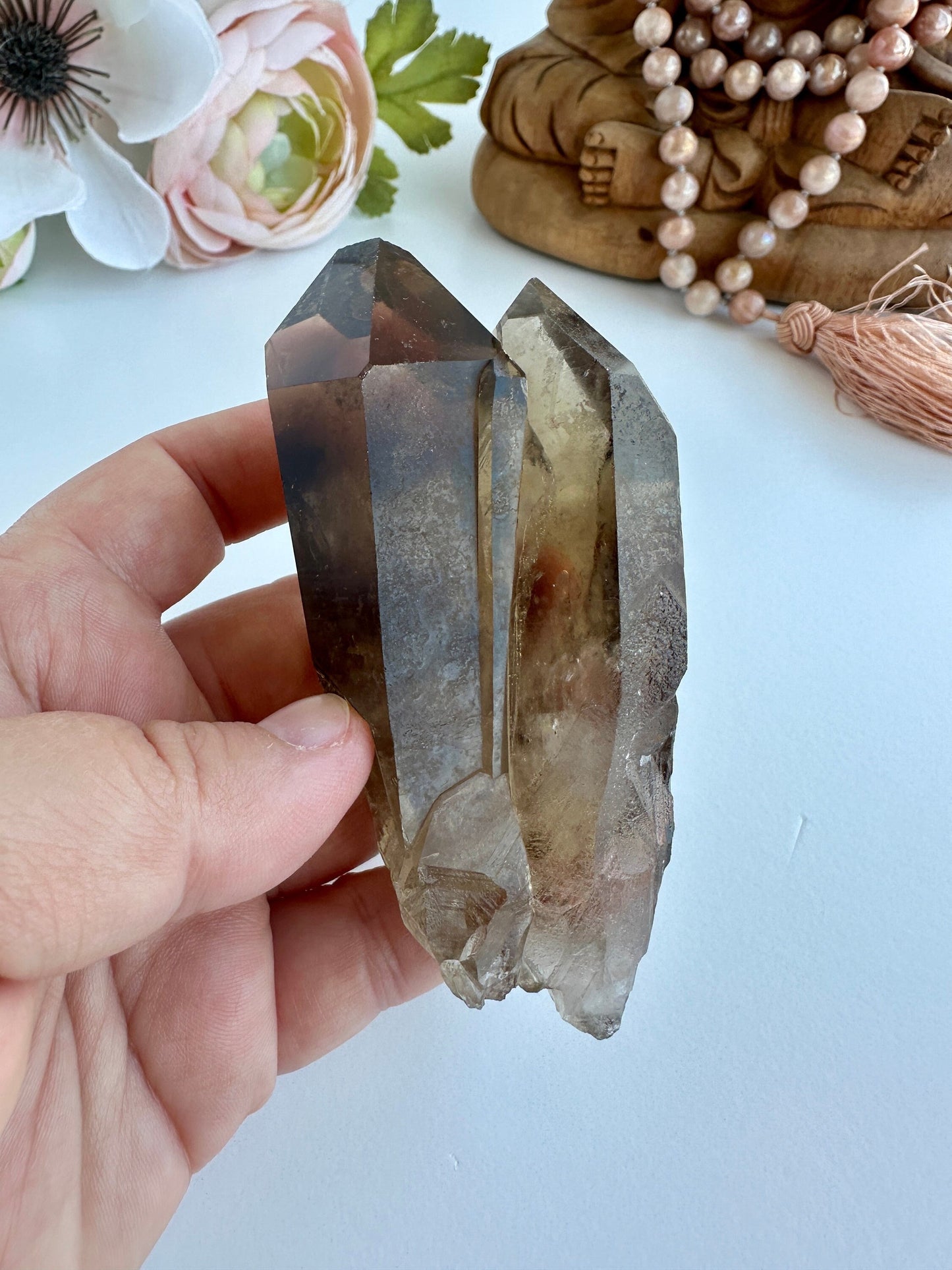 Special Raw Twin Smoky Lemurian Points | Rare Lemurian | Lemurian Point | Authentic Lemurian