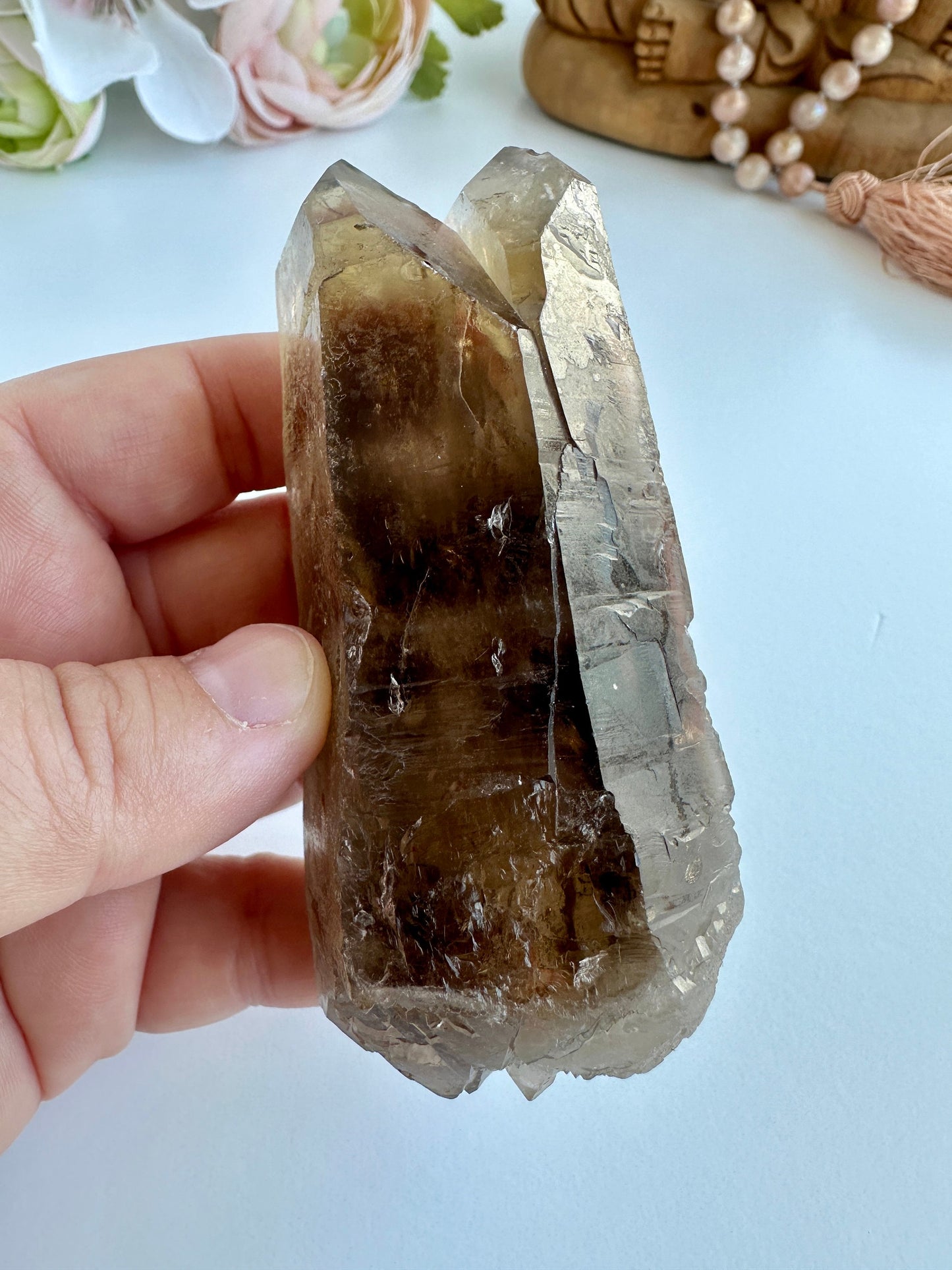 Special Raw Twin Smoky Lemurian Points | Rare Lemurian | Lemurian Point | Authentic Lemurian