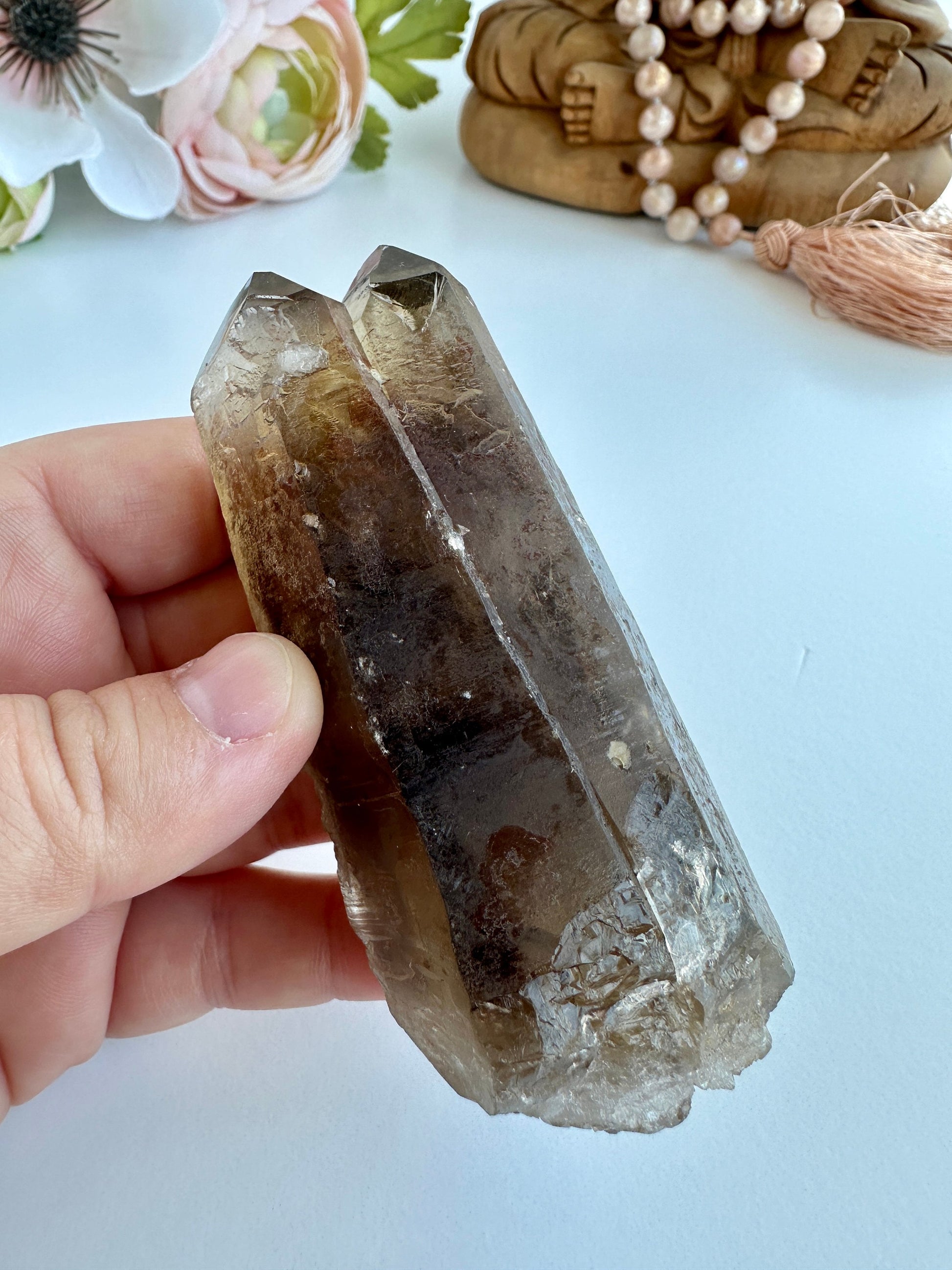 Special Raw Twin Smoky Lemurian Points | Rare Lemurian | Lemurian Point | Authentic Lemurian