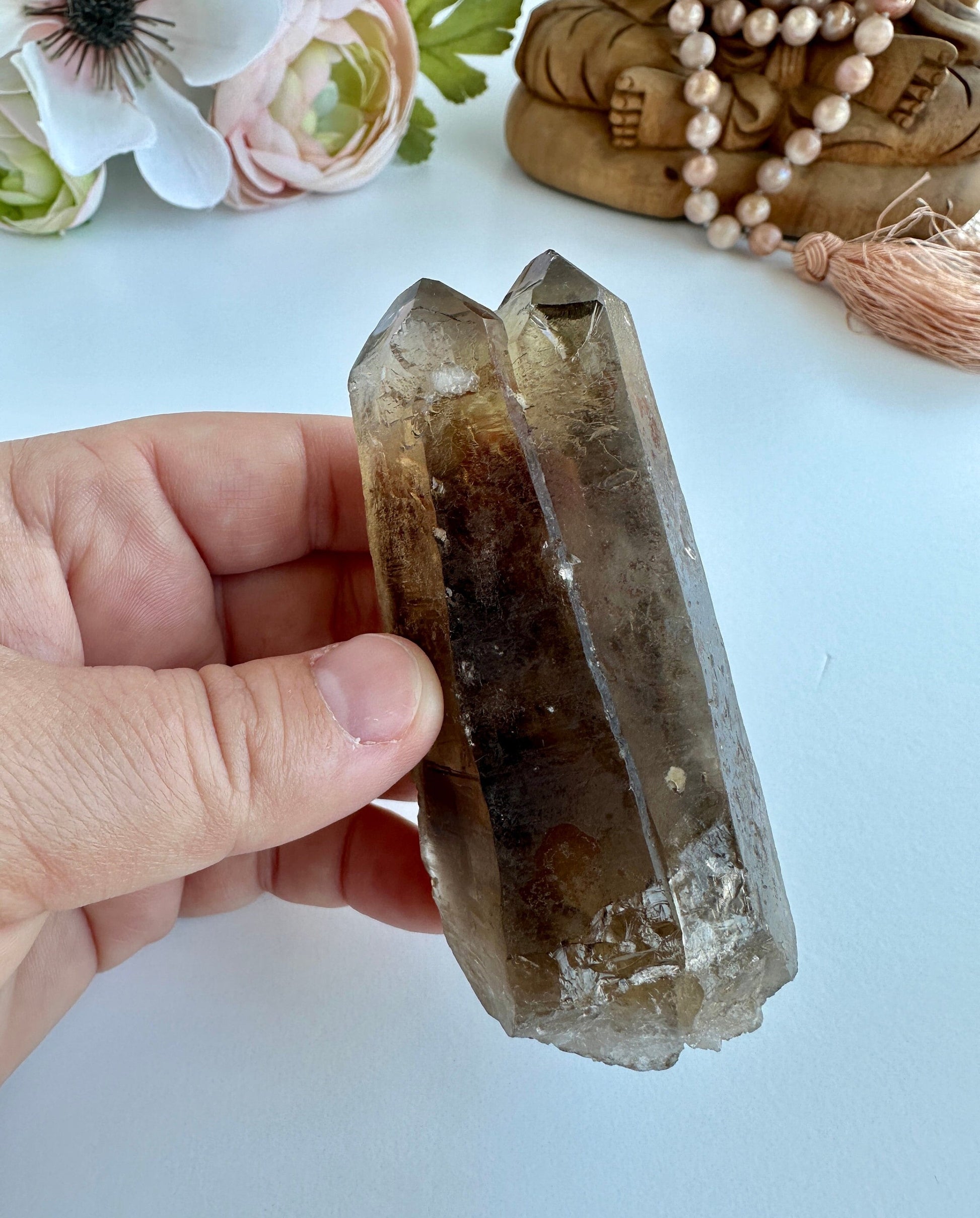 Special Raw Twin Smoky Lemurian Points | Rare Lemurian | Lemurian Point | Authentic Lemurian