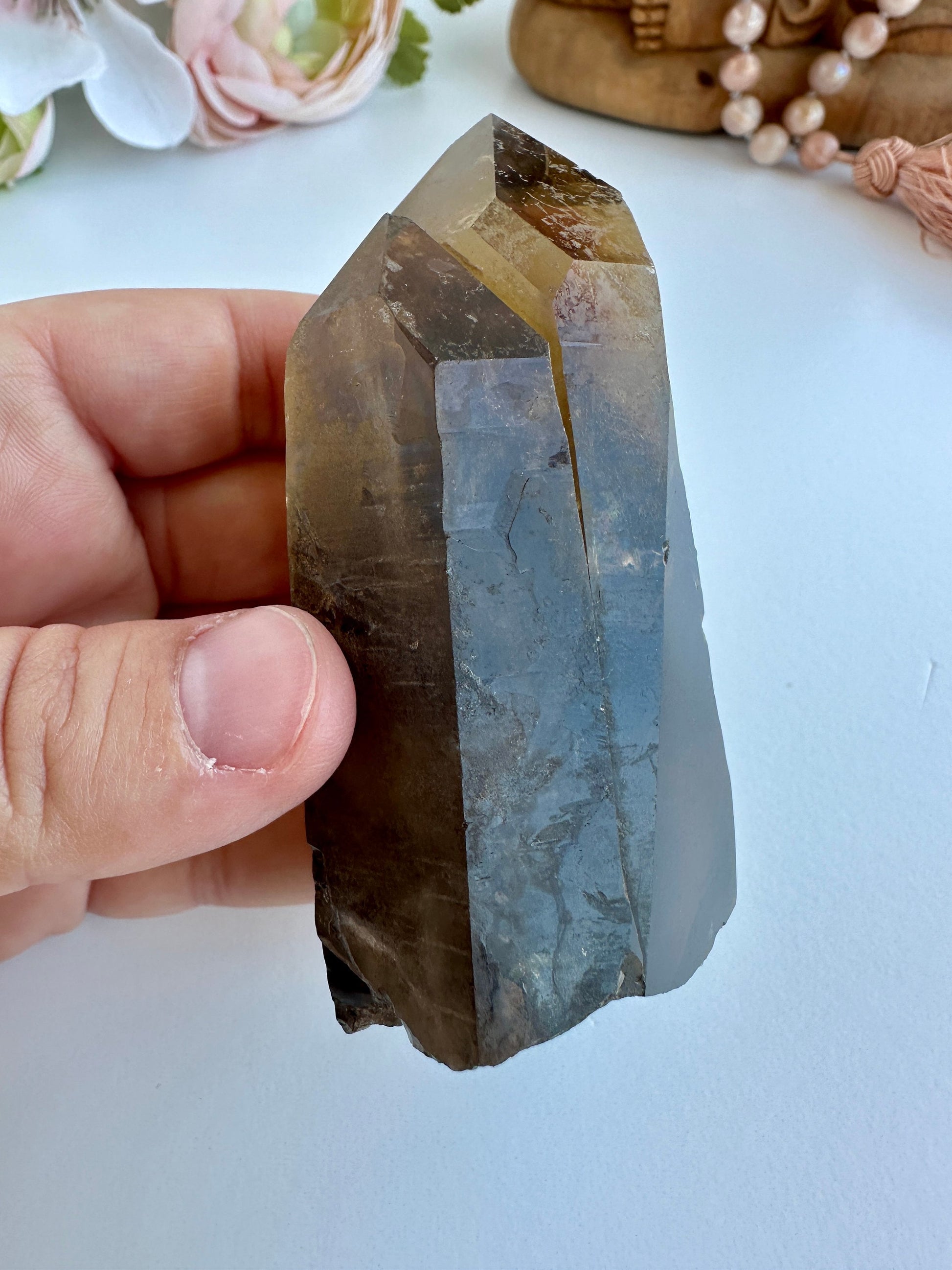 Special Raw Twin Smoky Lemurian Points | Rare Lemurian | Lemurian Point | Authentic Lemurian