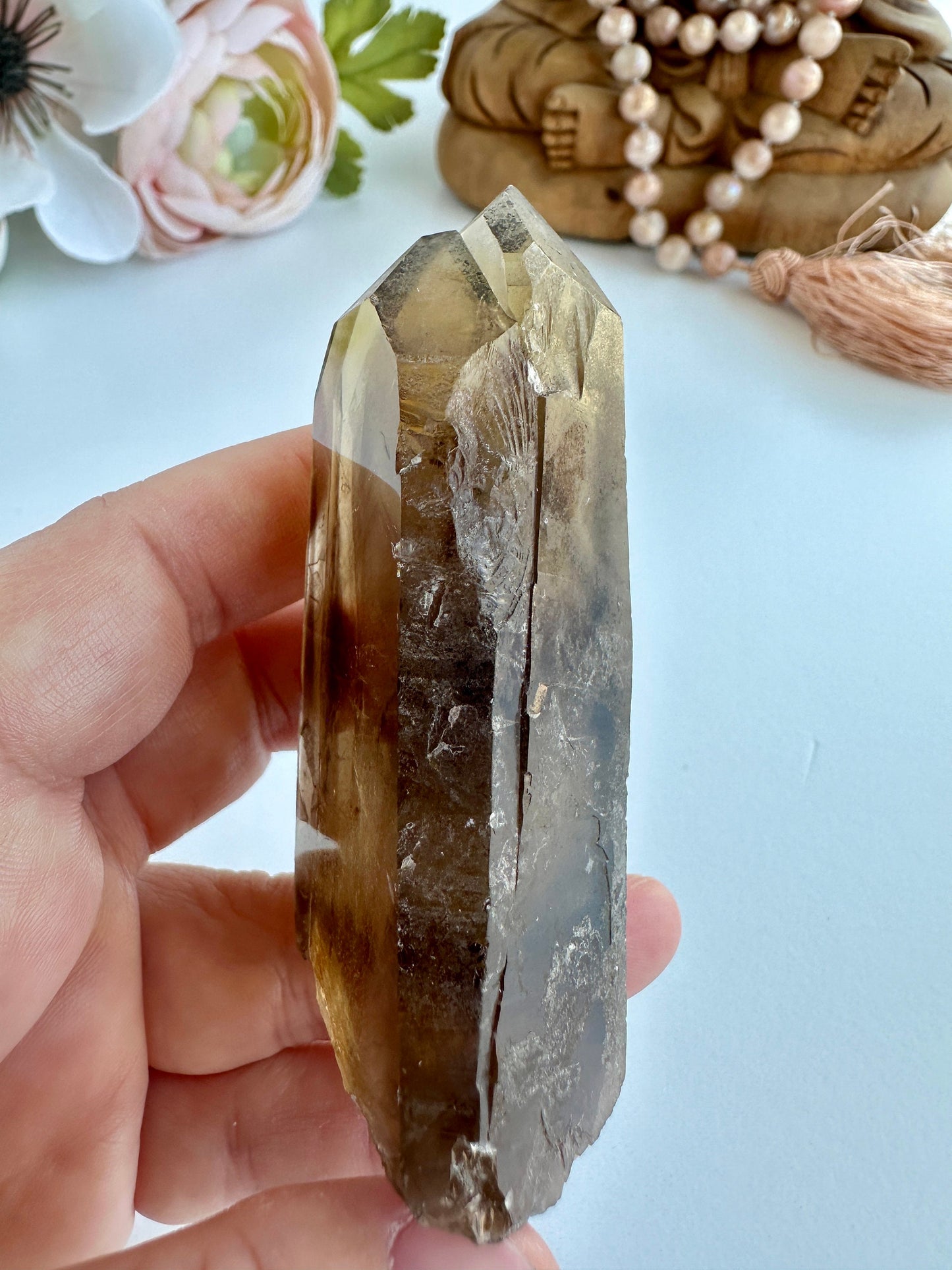 Special Raw Twin Smoky Lemurian Points | Rare Lemurian | Lemurian Point | Authentic Lemurian