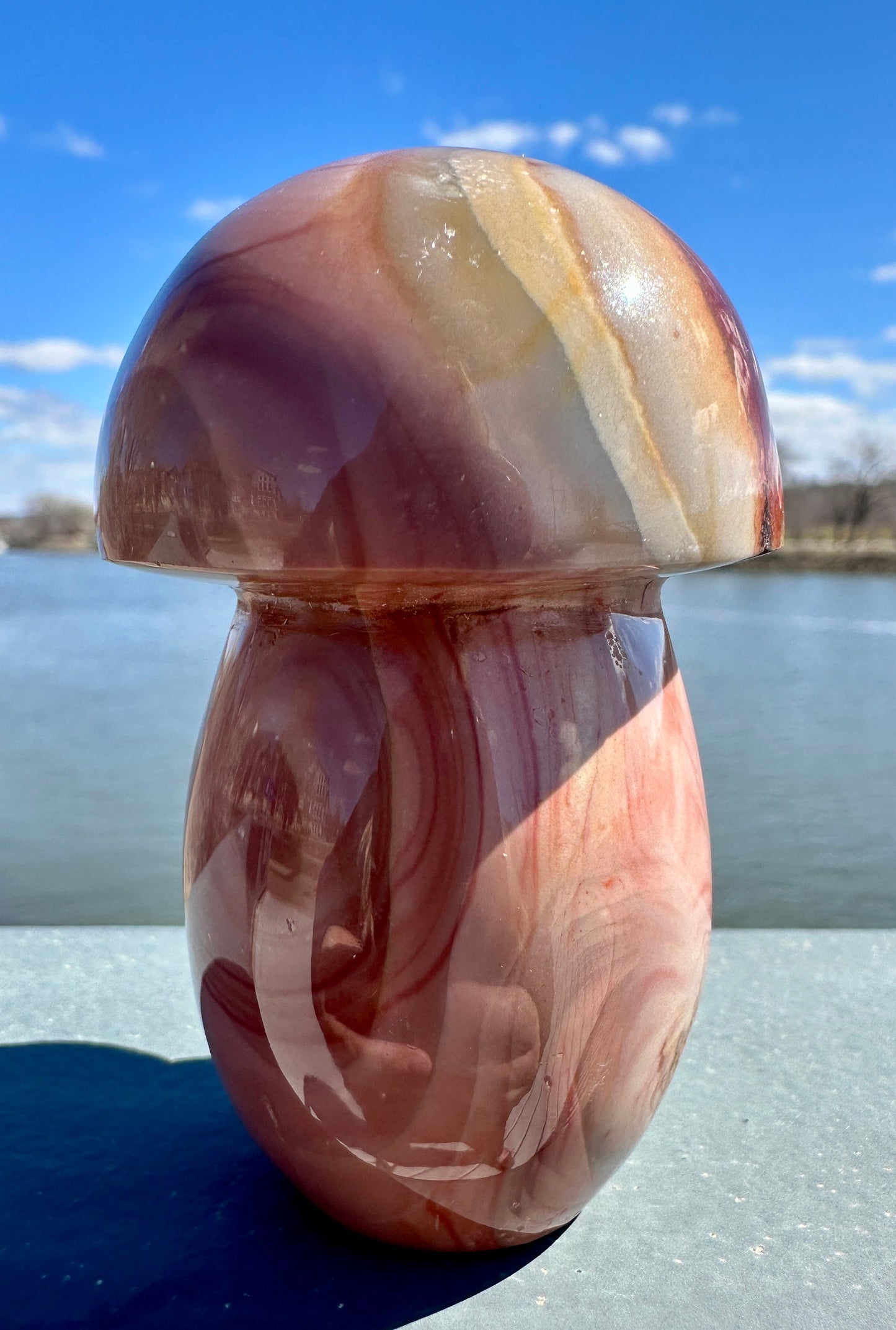 Dreamy Polychrome Jasper Mushroom Crystal Carving