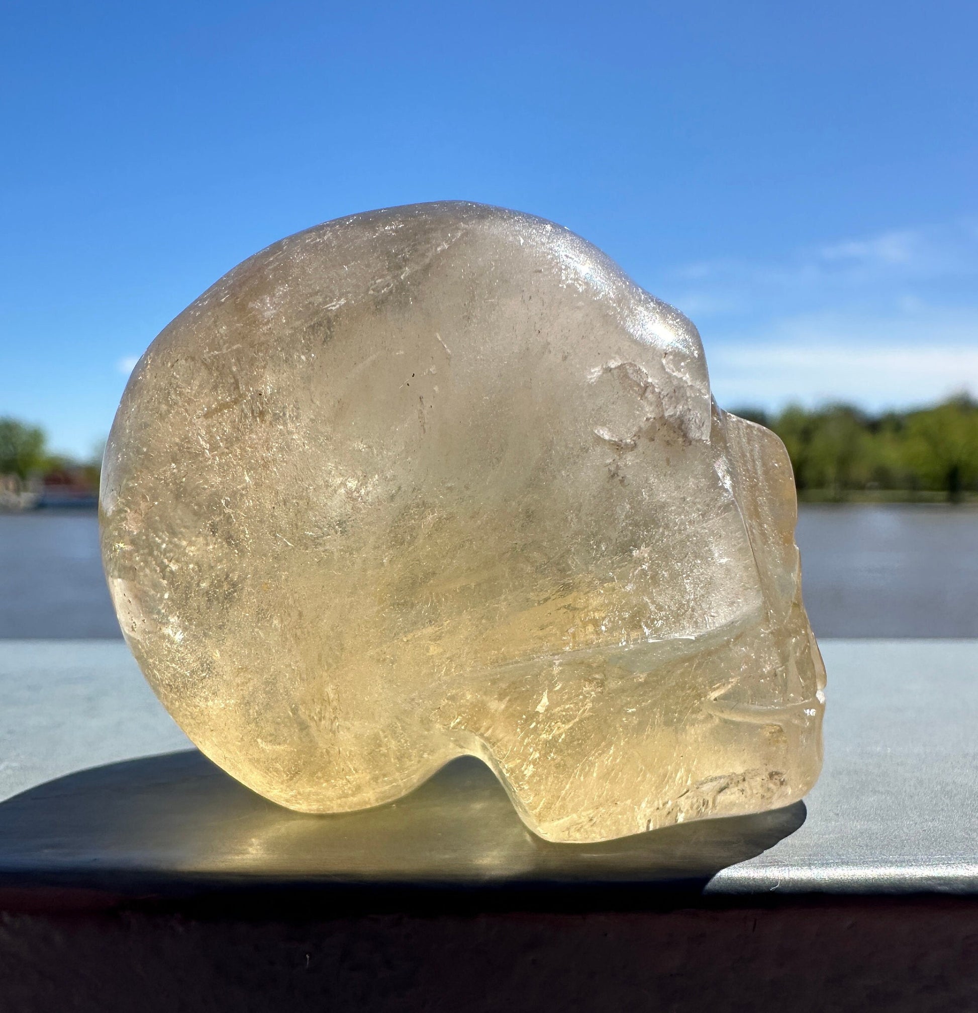 Citrine Skull Carving from Brazil