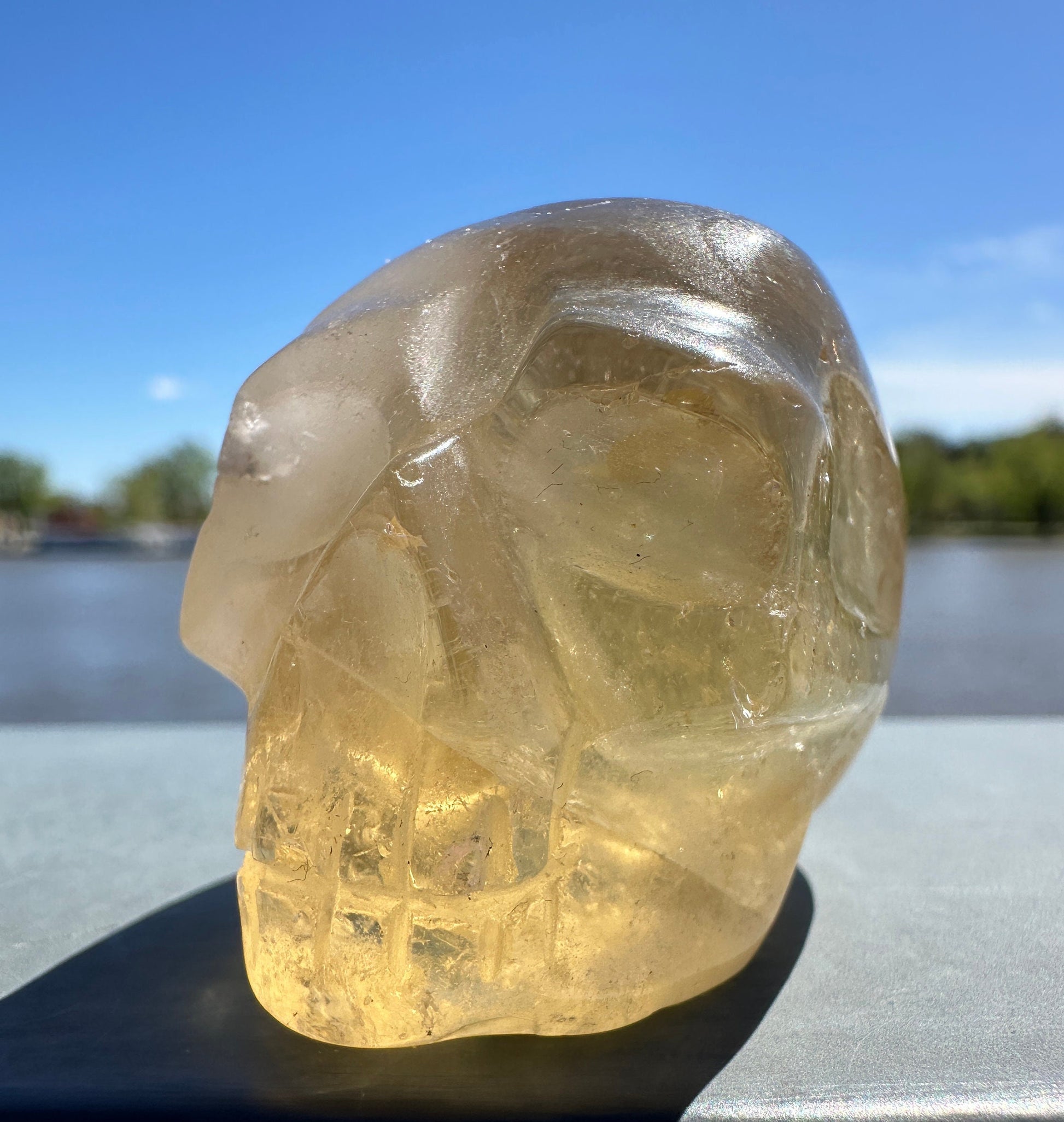 Citrine Skull Carving from Brazil