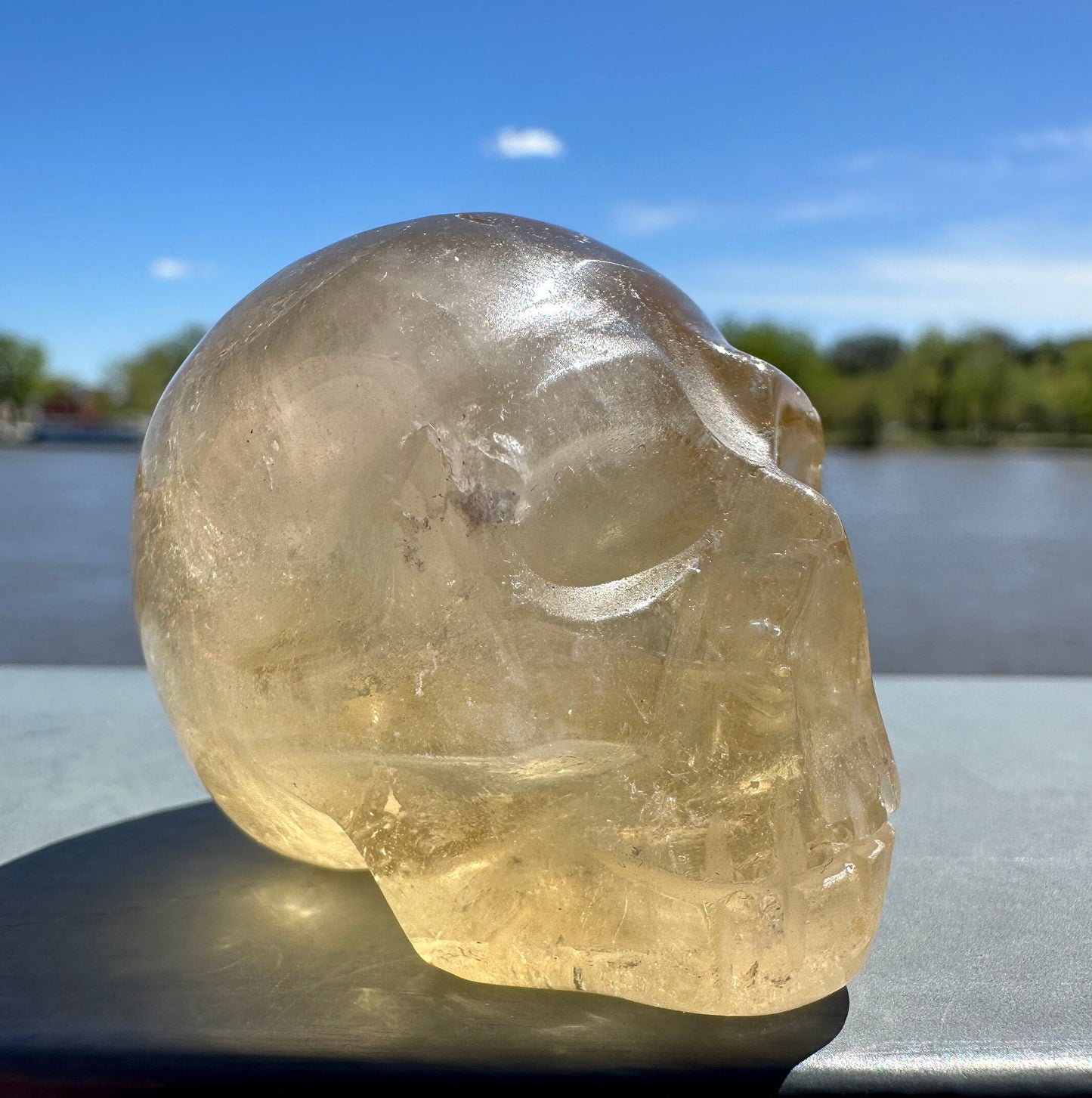 Citrine Skull Carving from Brazil