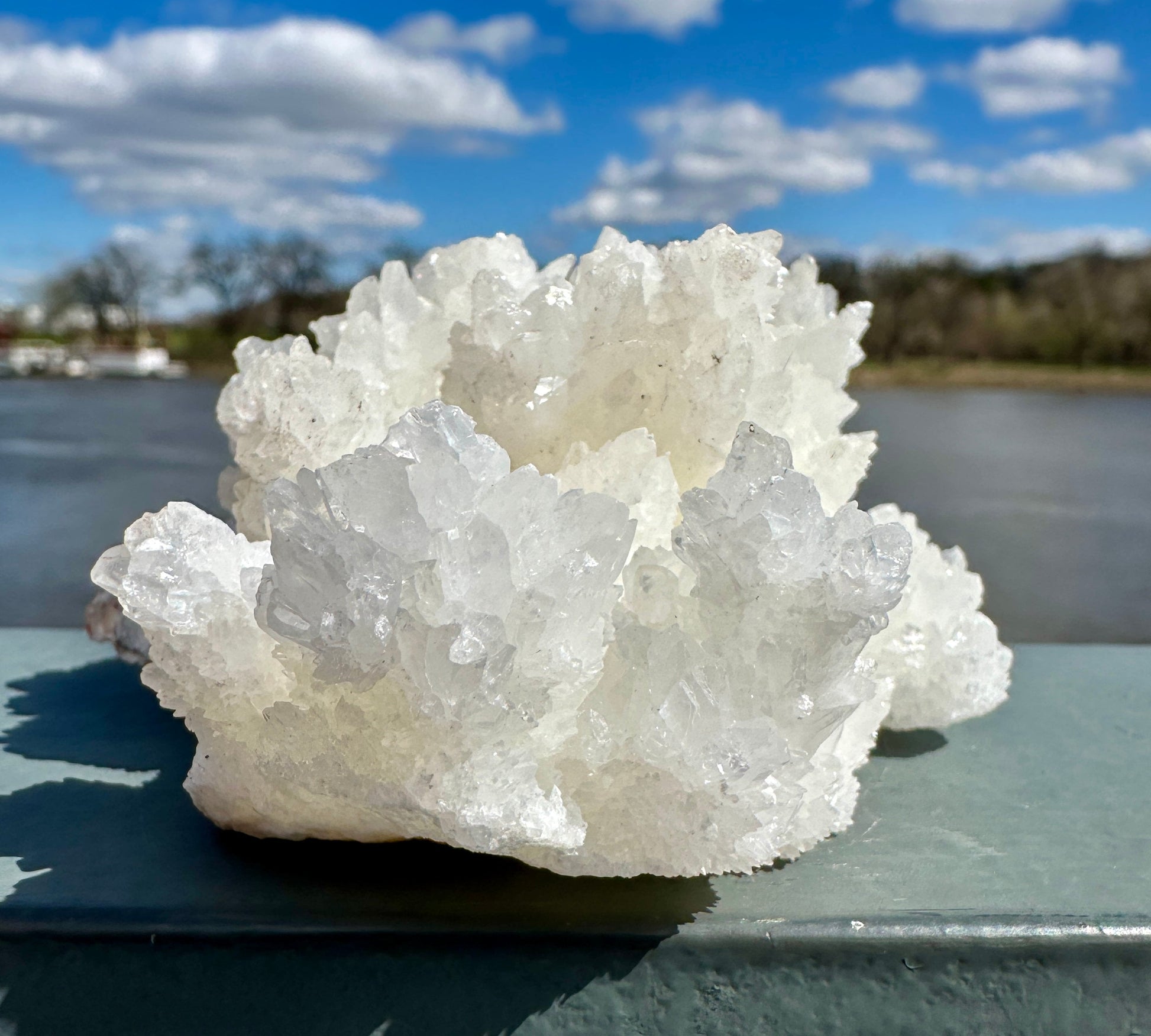 Beautiful White Raw Aragonite Cluster Natural Crystal from Mexico