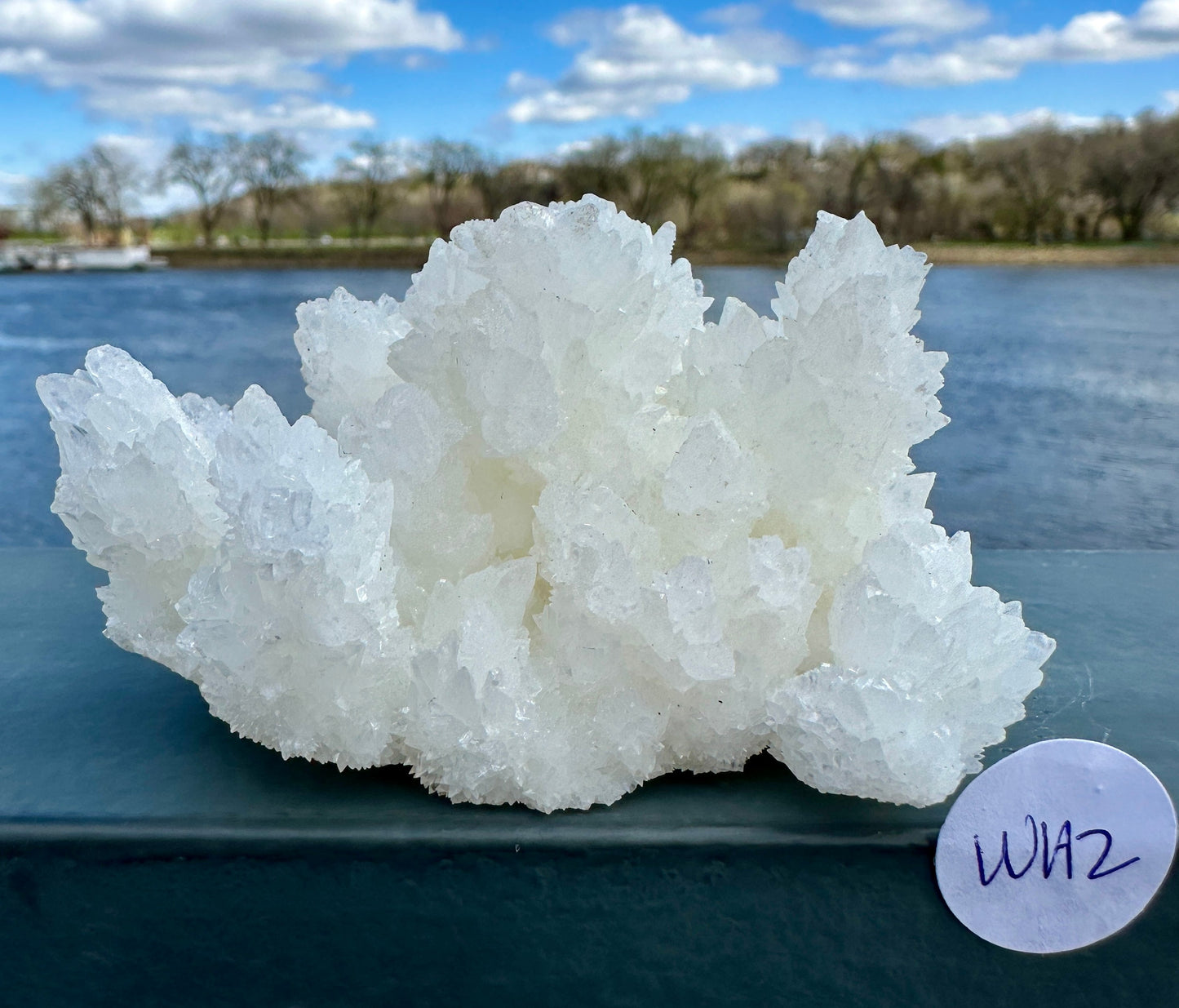 Beautiful White Raw Aragonite Cluster Natural Crystal from Mexico