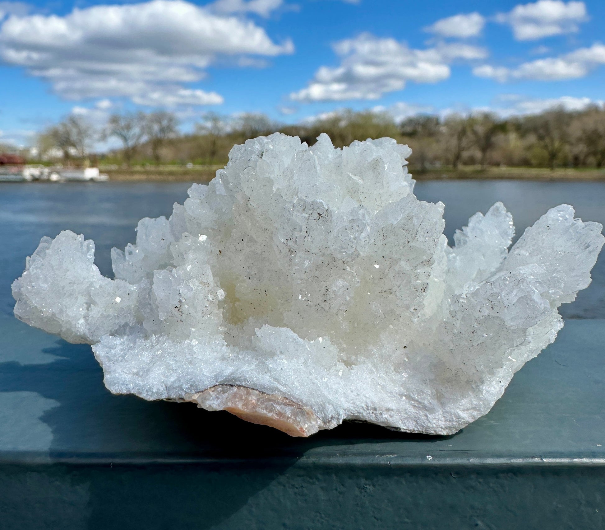 Beautiful White Raw Aragonite Cluster Natural Crystal from Mexico