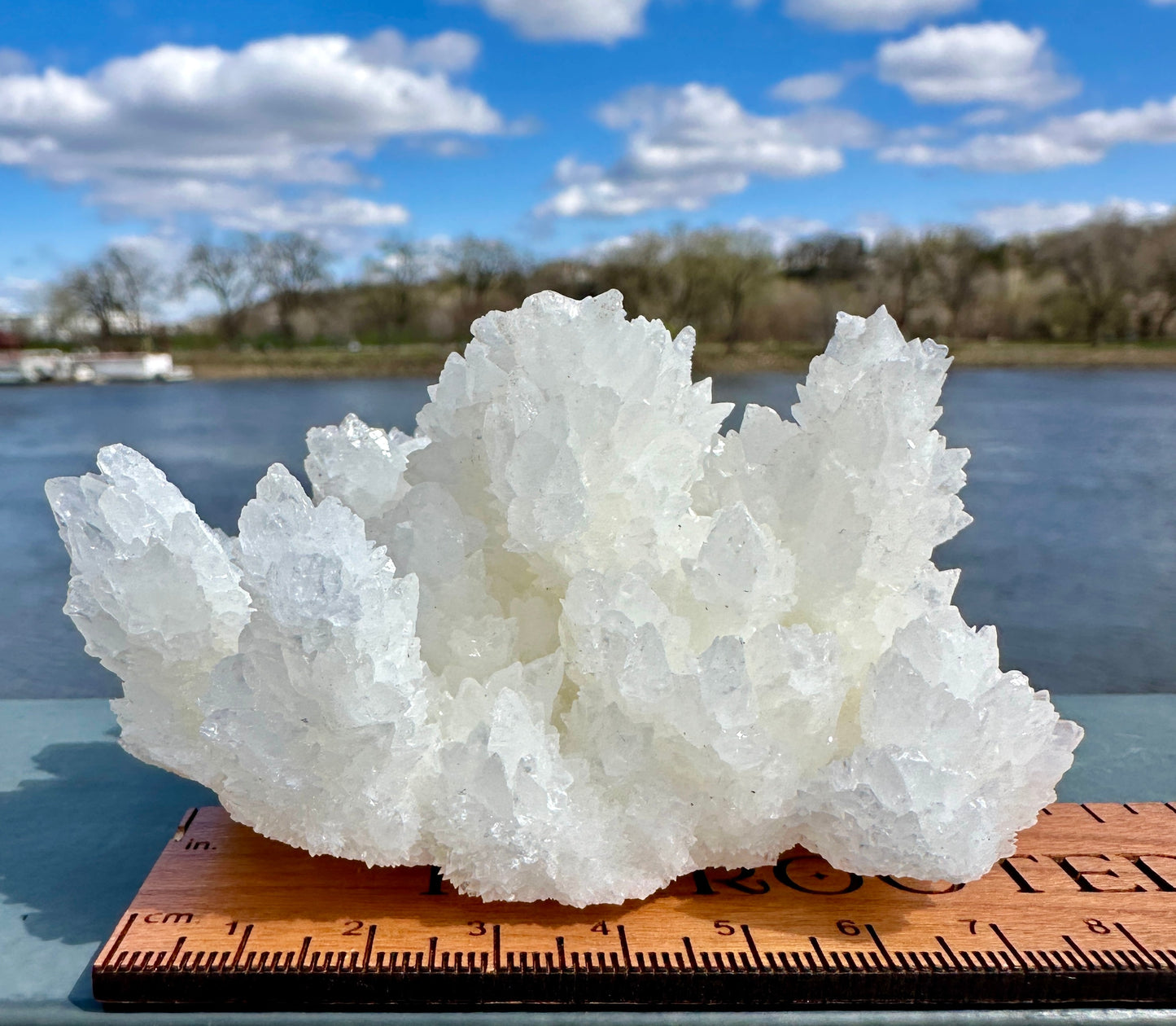 Beautiful White Raw Aragonite Cluster Natural Crystal from Mexico