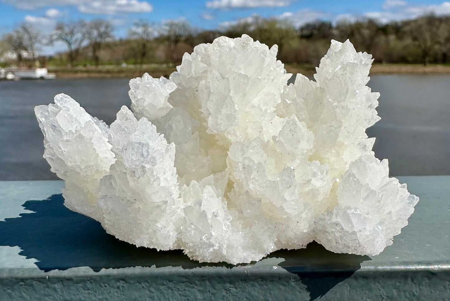 Beautiful White Raw Aragonite Cluster Natural Crystal from Mexico