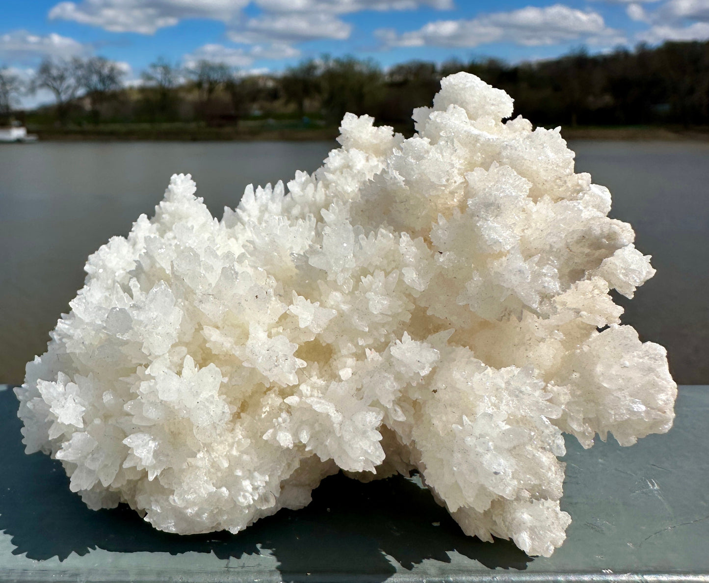 Beautiful White Raw Aragonite Cluster Natural Crystal from Mexico