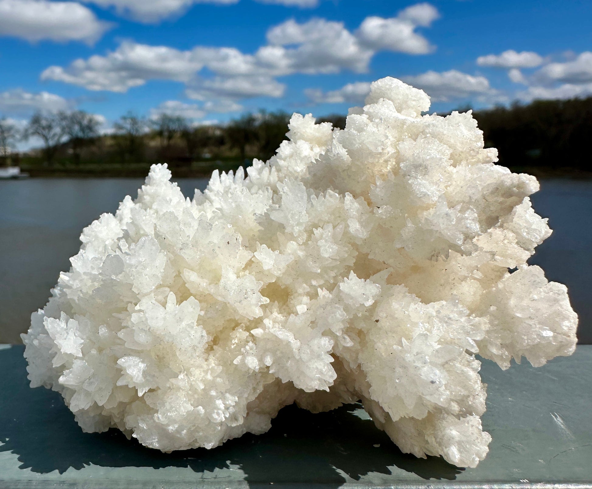 Beautiful White Raw Aragonite Cluster Natural Crystal from Mexico