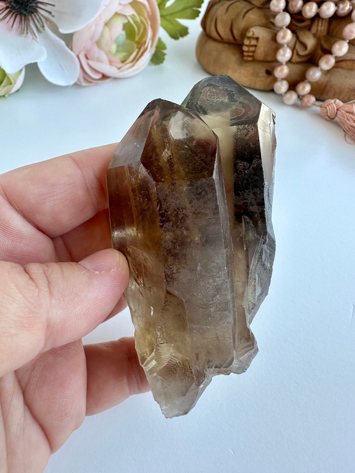 Special Raw Twin Smoky Lemurian Points | Rare Lemurian | Lemurian Point | Authentic Lemurian