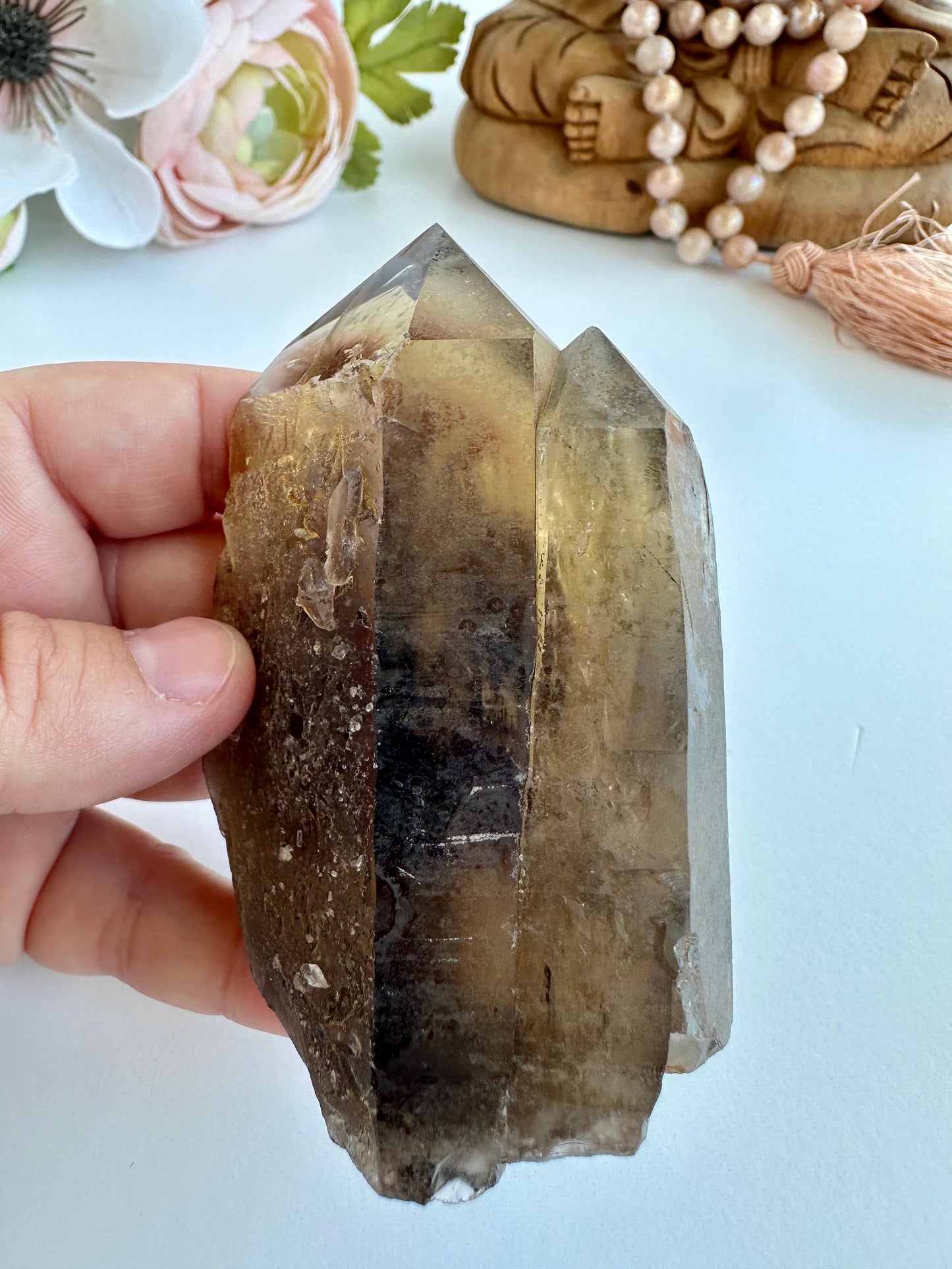 Special Raw Twin Smoky Lemurian Points | Rare Lemurian | Lemurian Point | Authentic Lemurian