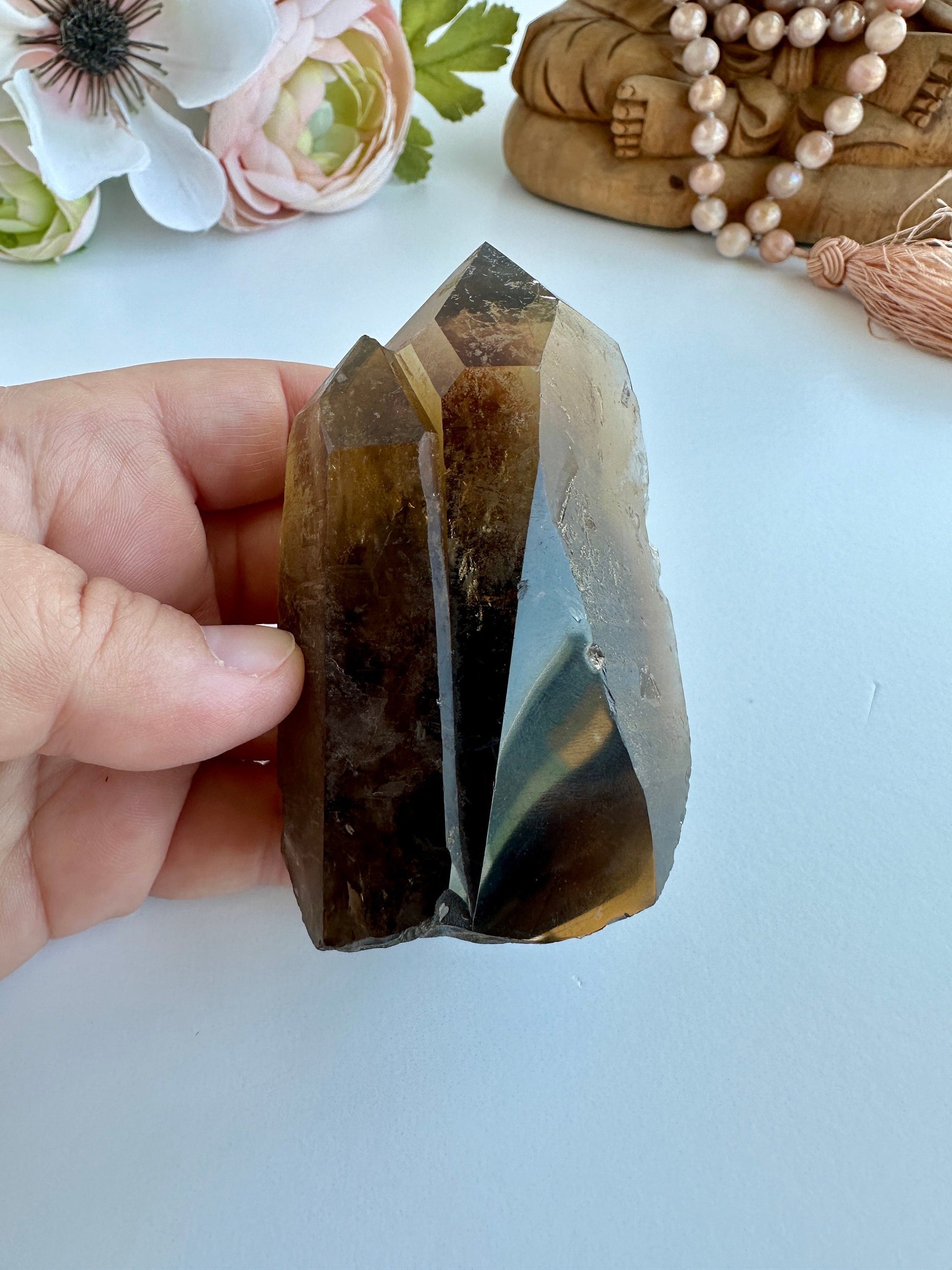 Special Raw Twin Smoky Lemurian Points | Rare Lemurian | Lemurian Point | Authentic Lemurian