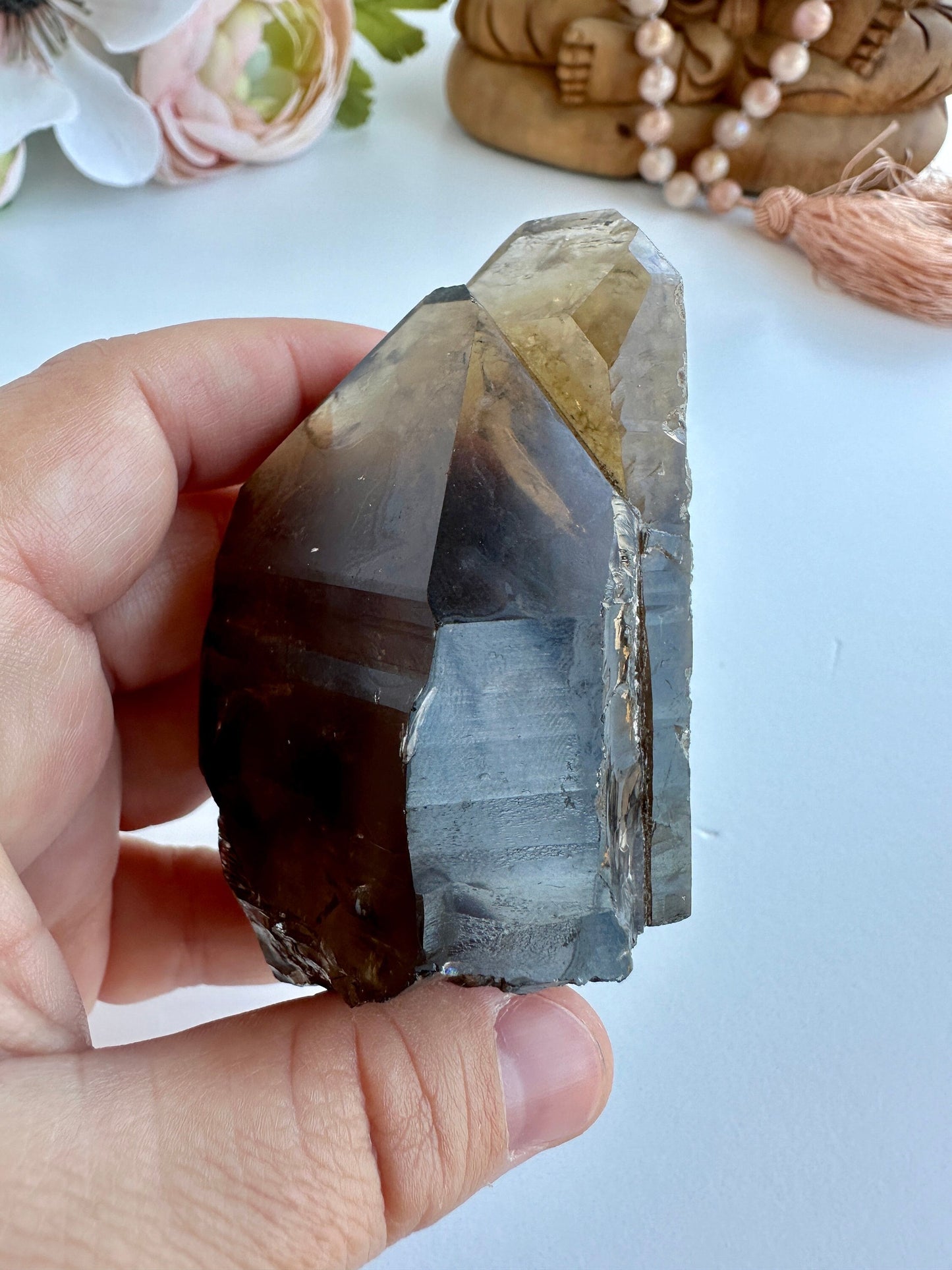 Special Raw Twin Smoky Lemurian Points | Rare Lemurian | Lemurian Point | Authentic Lemurian