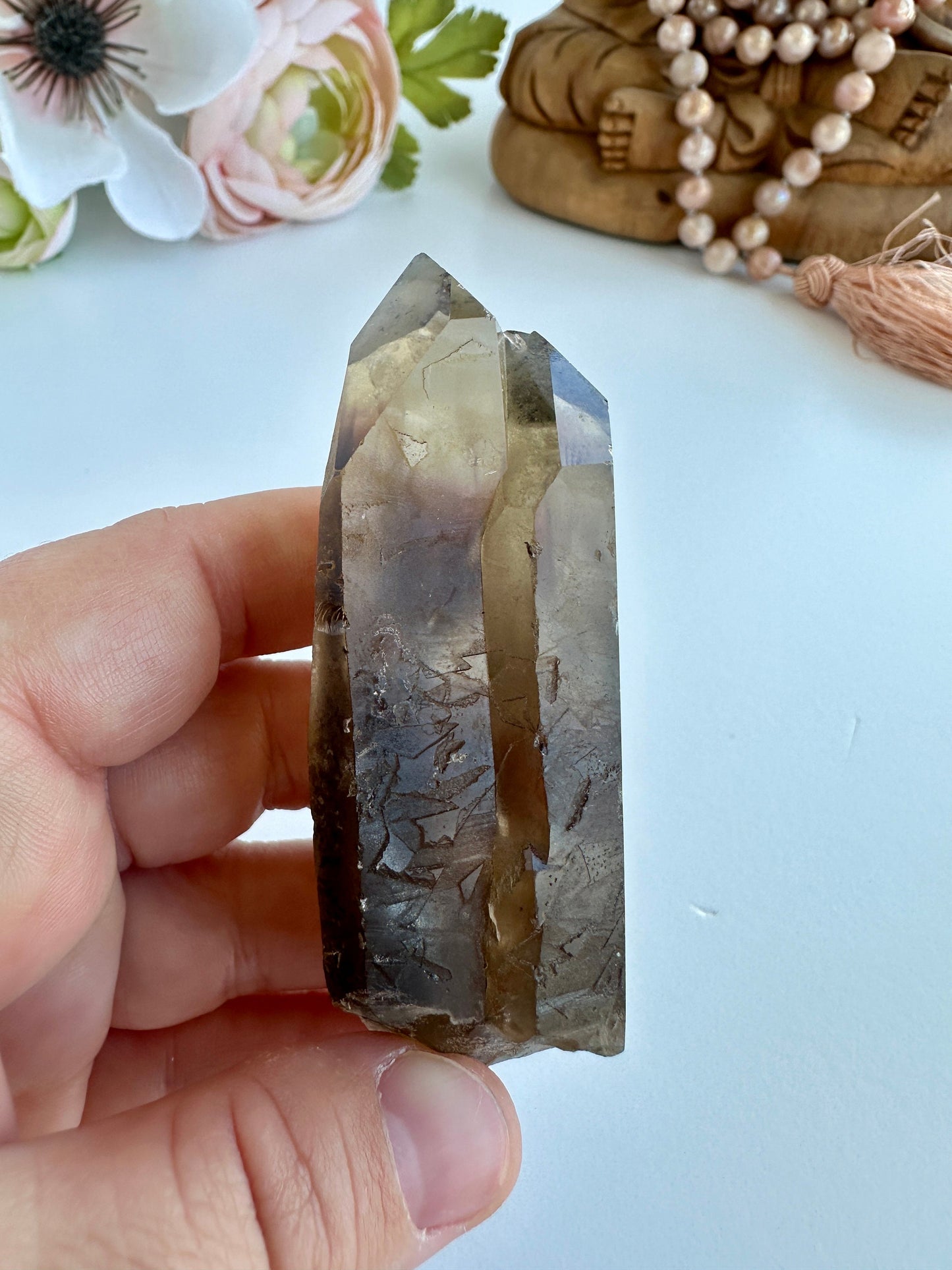 Special Raw Twin Smoky Lemurian Points | Rare Lemurian | Lemurian Point | Authentic Lemurian