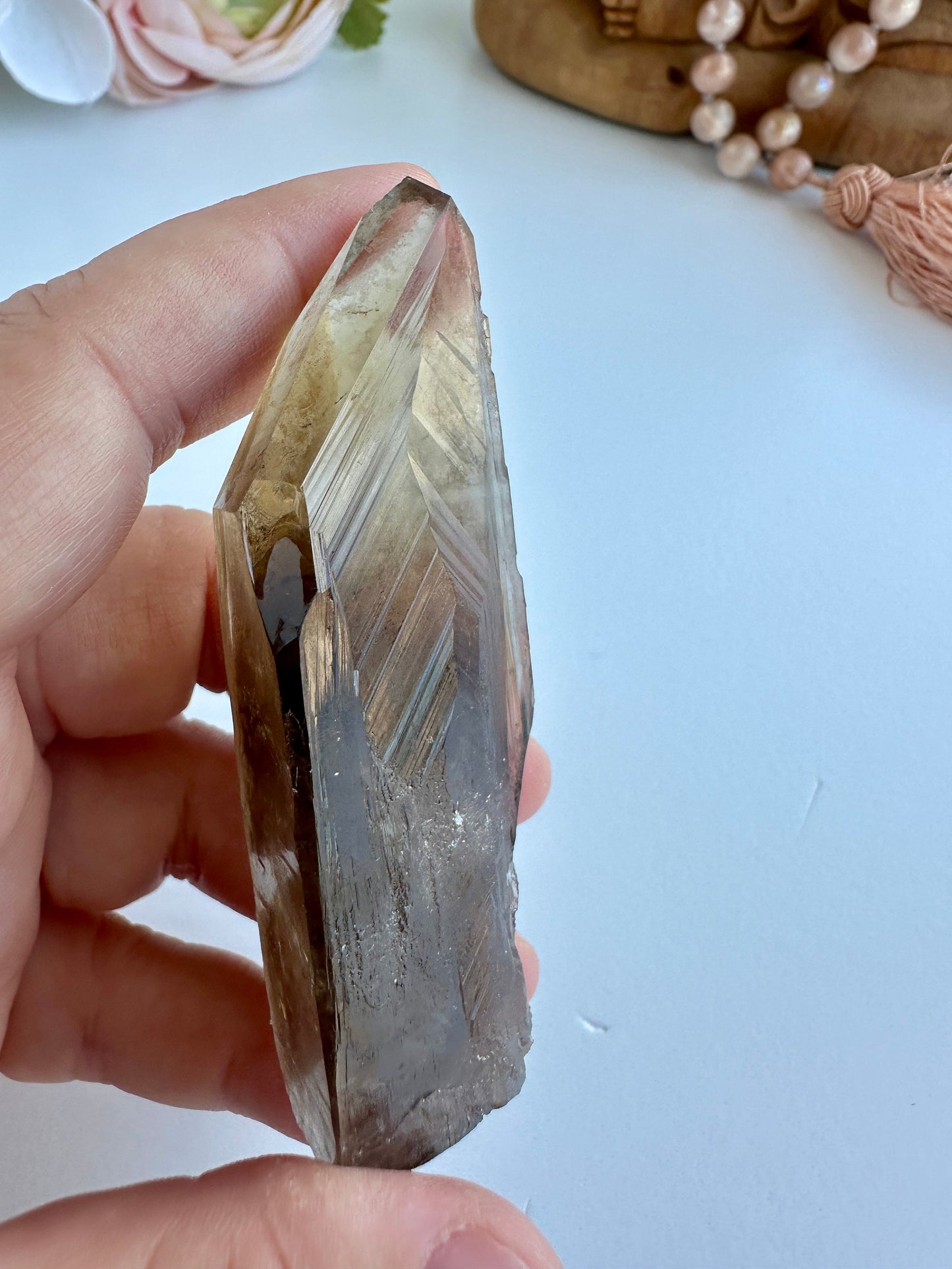 Special Raw Twin Smoky Lemurian Points | Rare Lemurian | Lemurian Point | Authentic Lemurian