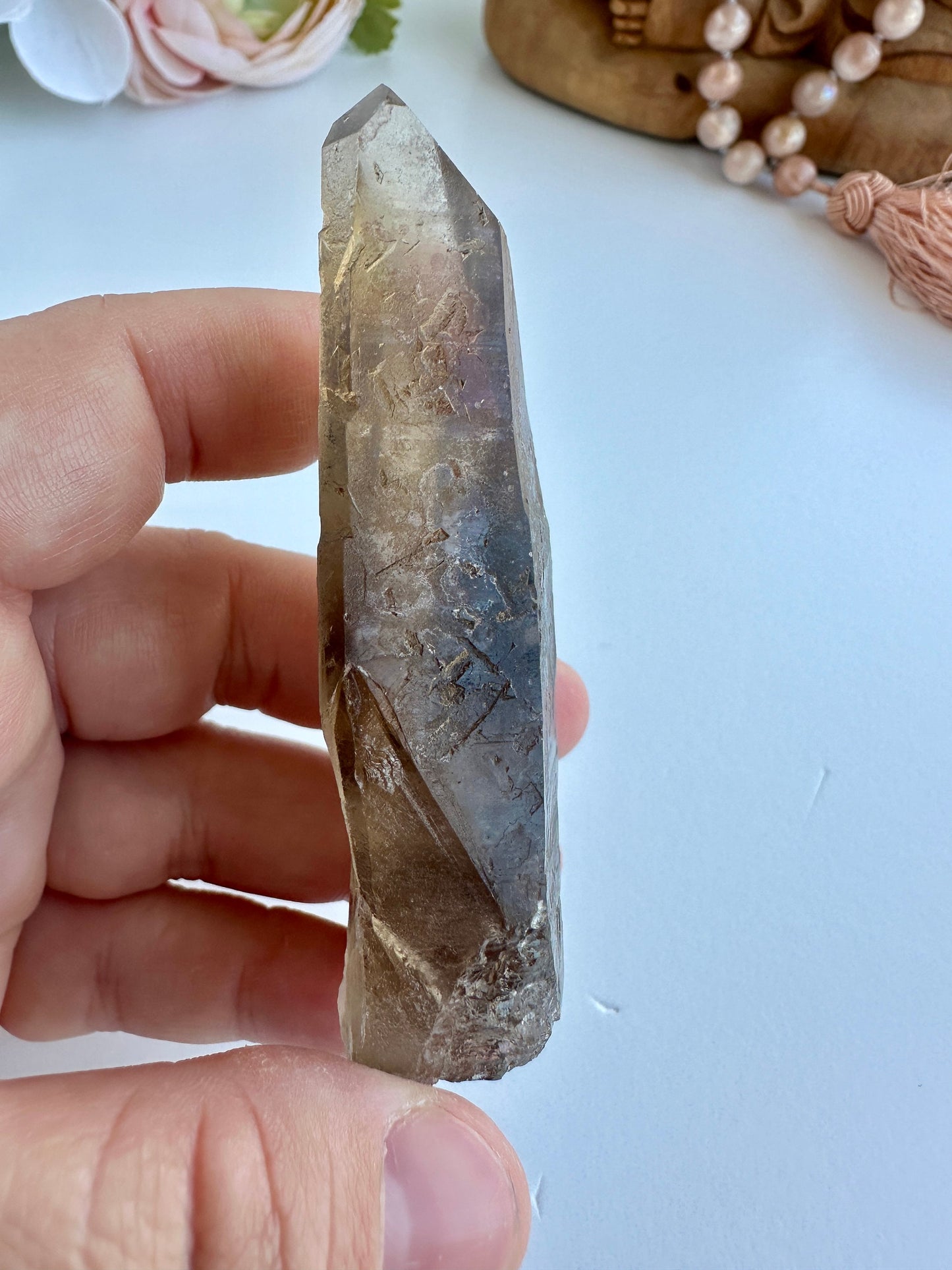 Special Raw Twin Smoky Lemurian Points | Rare Lemurian | Lemurian Point | Authentic Lemurian