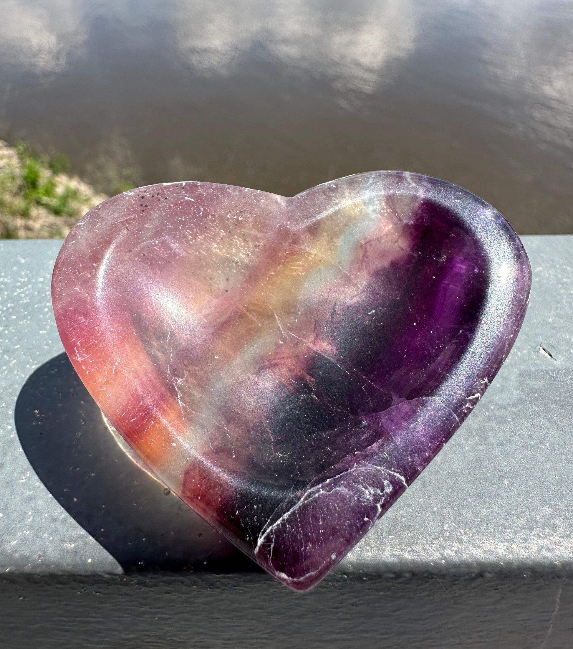 Gorgeous Fluorite Heart Bowl