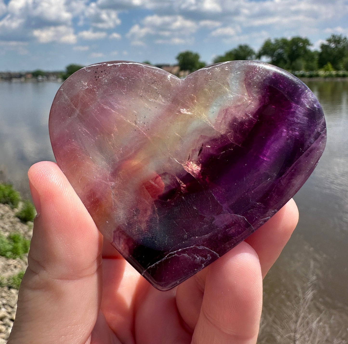 Gorgeous Fluorite Heart Bowl