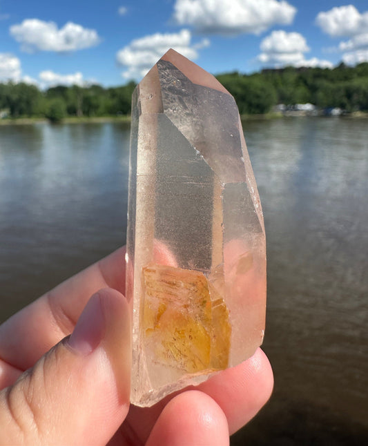 Stunning Rare Raw Golden Healer Lemurian Point