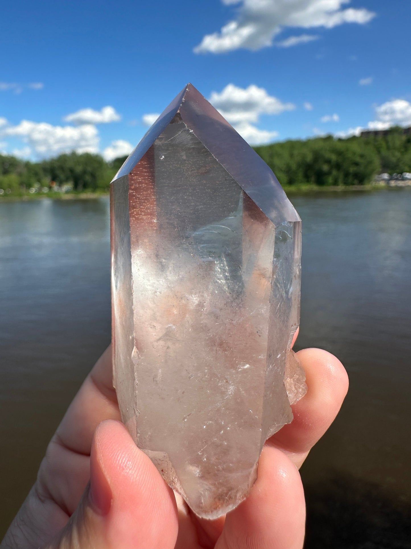 Stunning Rare Raw Strawberry Lemurian Point